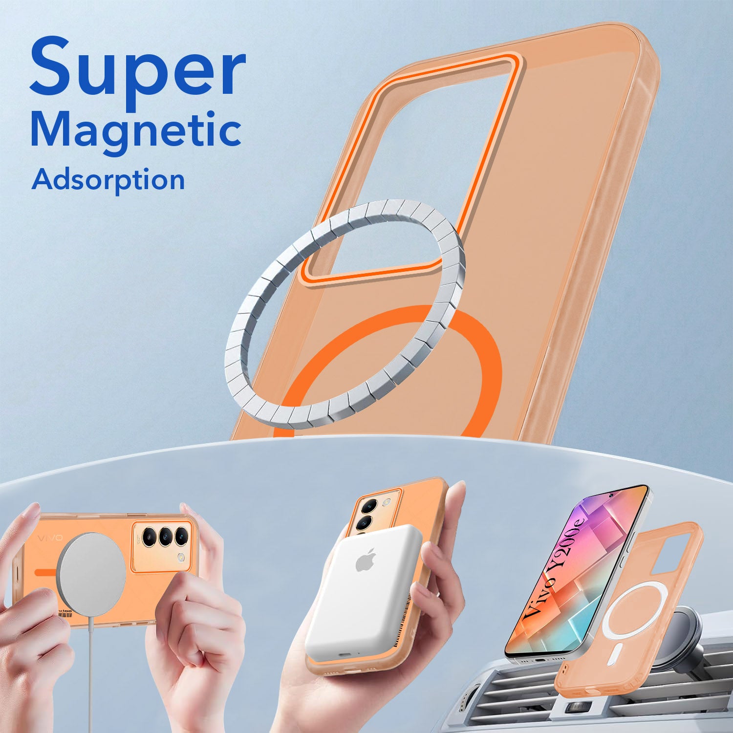 For Vivo Y200e Back Cover Case (Soft Touch | Camera Bump Protection | MagSafe Compatible | Matte Finish)