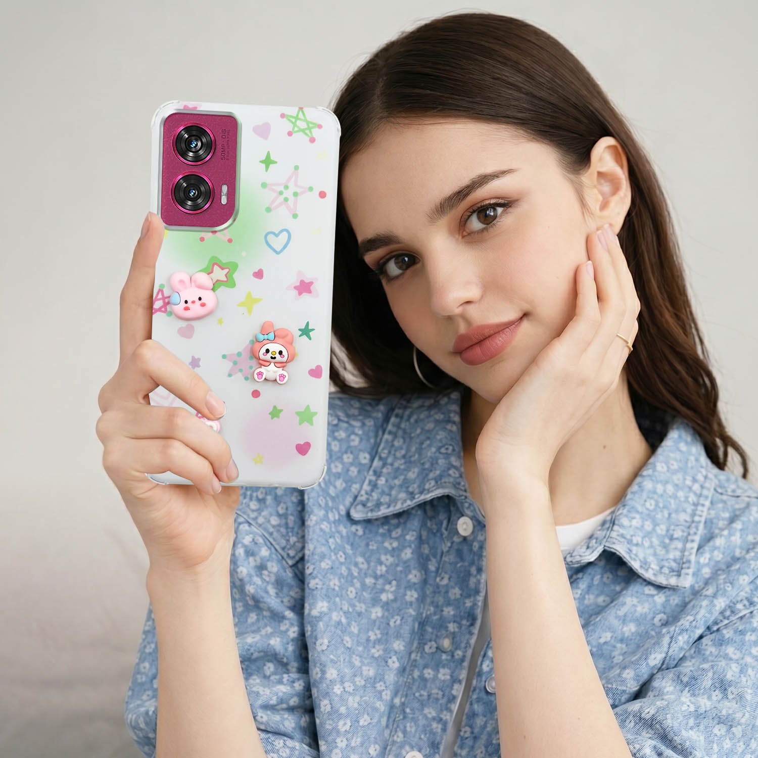 For Motorola Moto Edge 50 Fusion Back Cover Case (3D Cute Cartoons | Hard Back Side Soft | Matte Premium Finish | HD Printing)