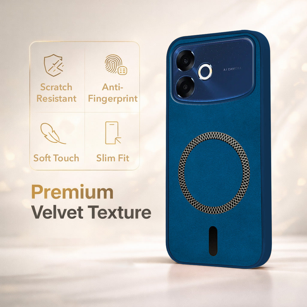 For Oppo F33 Pro 5G Back Cover Case Leather Finish (MagSafe Compatible Wireless Charging | Soft Touch | Camera Bump Protection)