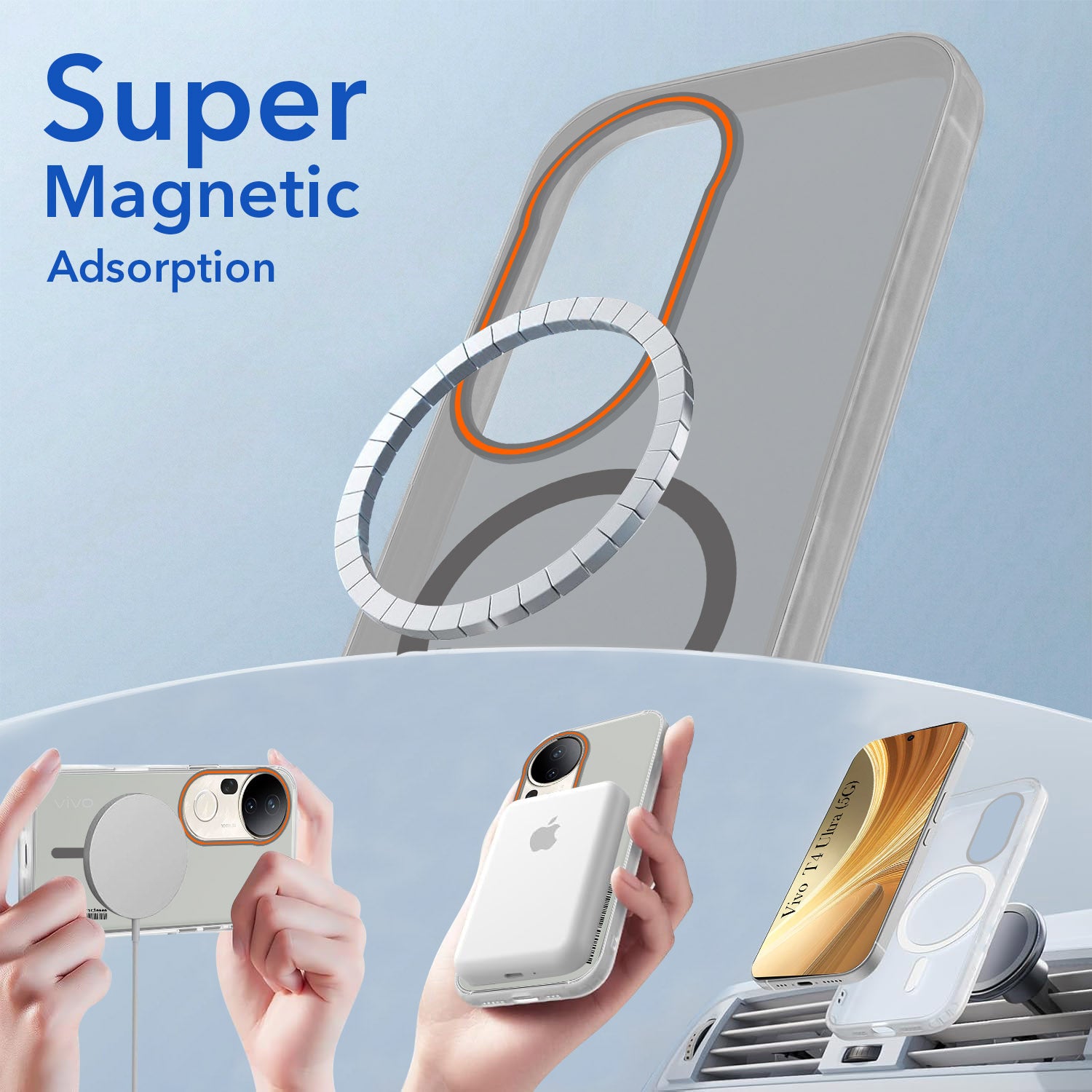 For Vivo T4 Ultra Back Cover Case (Soft Touch | Camera Bump Protection | MagSafe Compatible | Matte Finish)