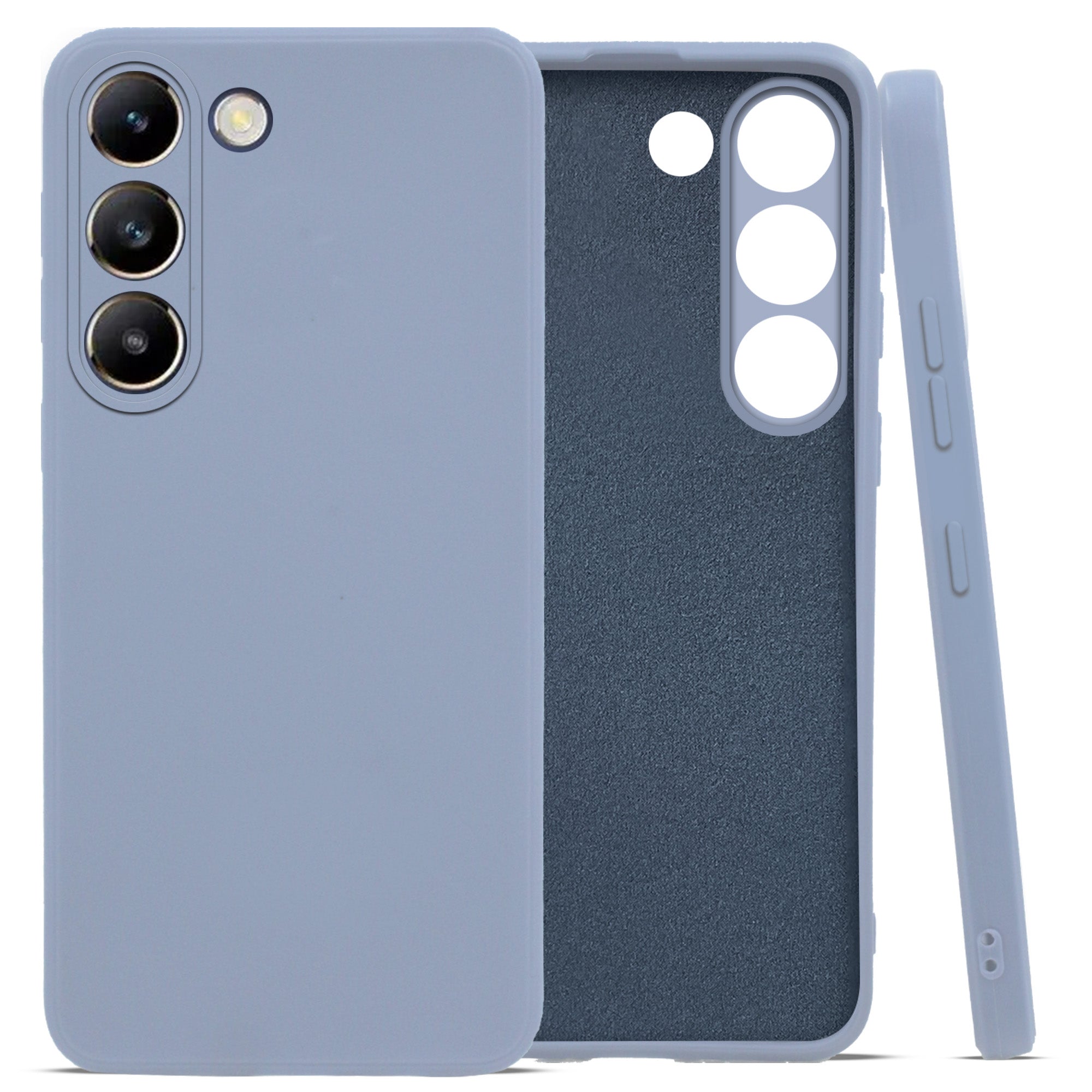 For Vivo T3 5G Back Cover Case (Matte Finish Silicone with Inside Fiber Cloth)