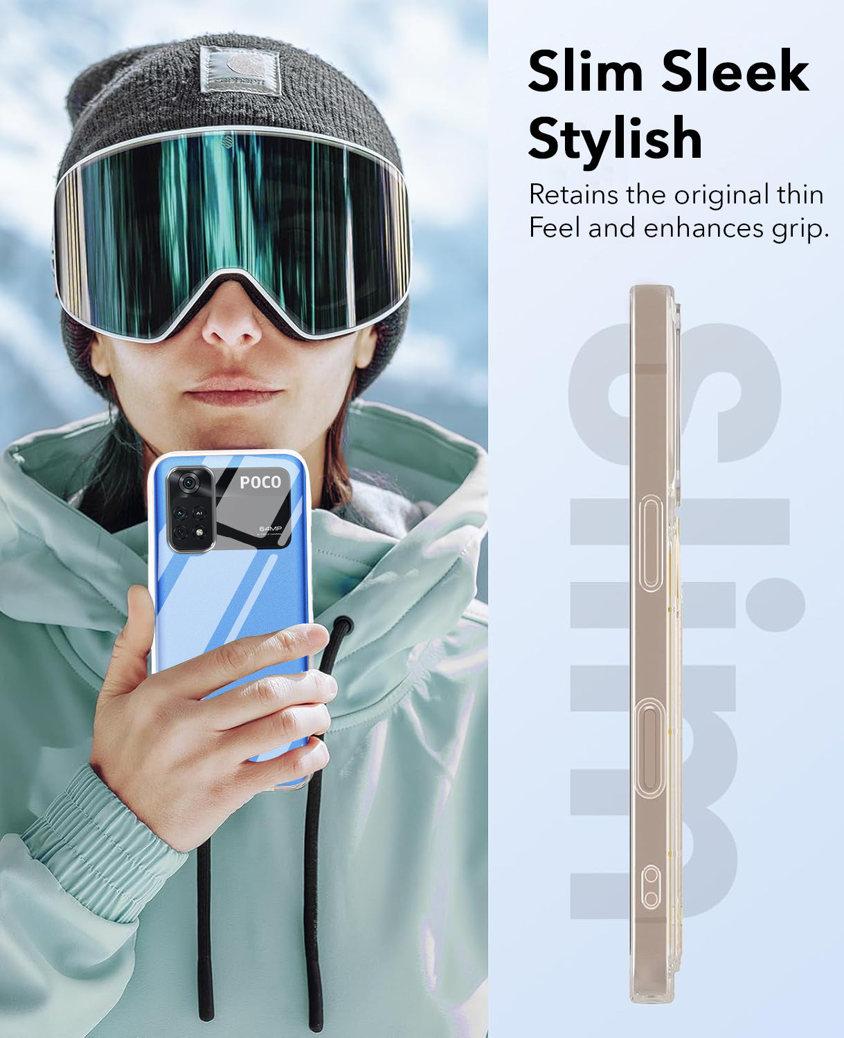 For Poco M4 Pro 4G Back Cover Case Lifetime Anti-Yellow Clear (Sleek Hard Crystal | Shockproof and Camera Protection)