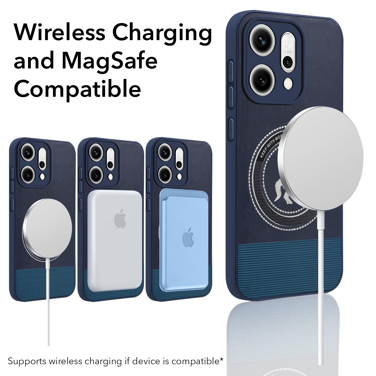 For Oppo Reno14 5G | Oppo Reno 14 5G Back Cover Case PU Leather Finish  (Professional Minimalist Texture | MagSafe Compatile | Camera Protection | Sleek Sober Formal)
