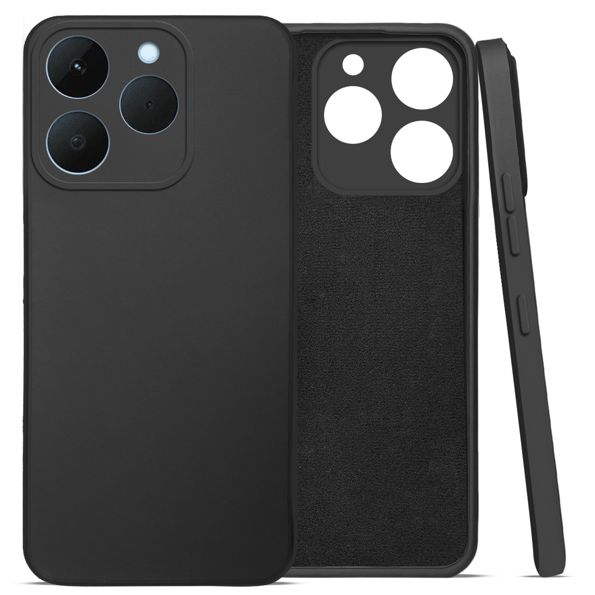 For Realme 15T | Realme Narzo 90 Back Cover Case (Matte Finish Silicone with Inside Fiber Cloth)