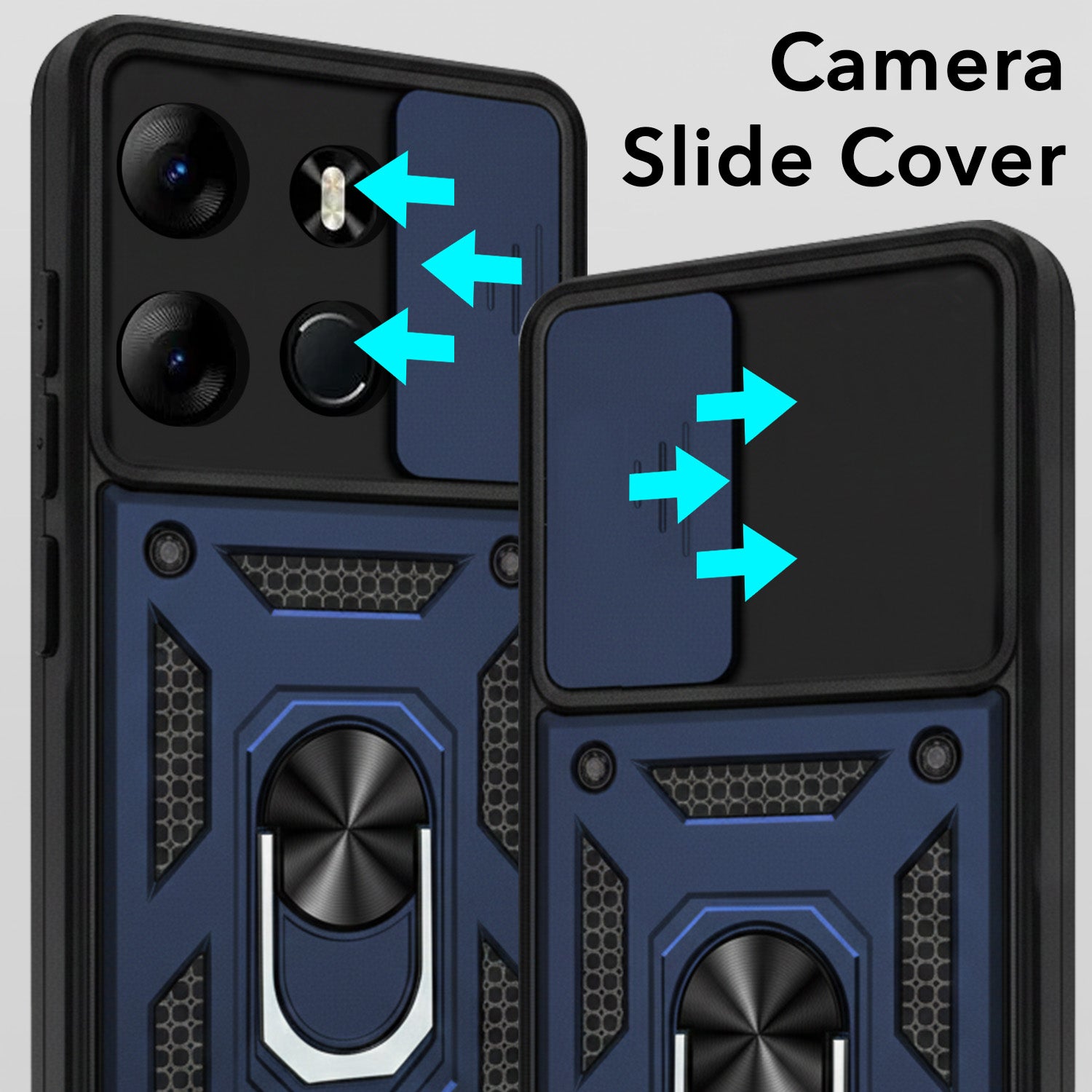 For Tecno Pop 7 Pro Back Cover Case (Hybrid Dual Armor Polycarbonate)