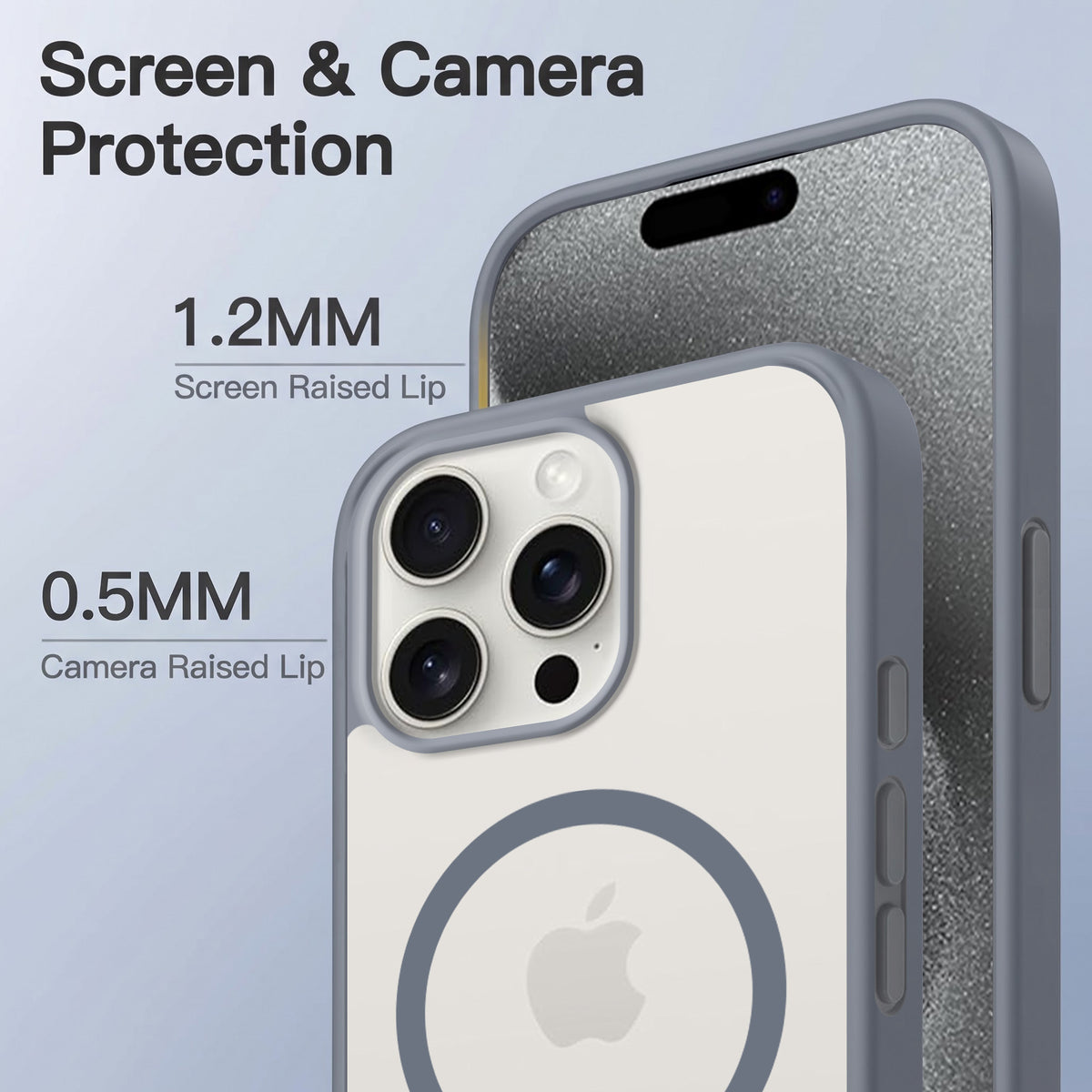 For Apple iPhone 15 Pro Matte Finish Back Case Cover (MagSafe Compatible | Translucent Soft Touch | Slim and Unbreakable)