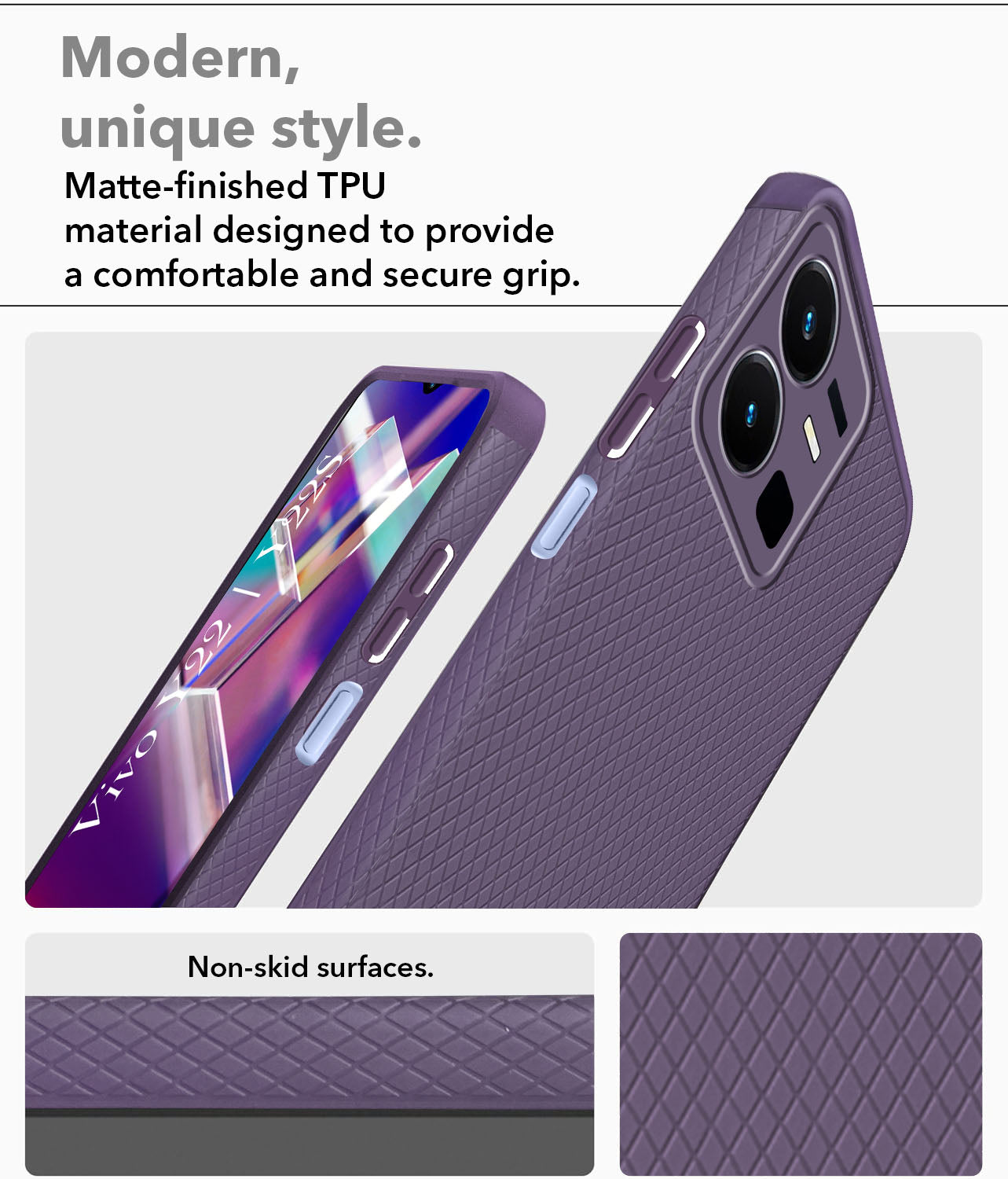 For Vivo Y22 | Vivo Y22s Back Cover Case Liquid Silicone (Camera Protection | Side Grip Texture | Soft and Flexible)