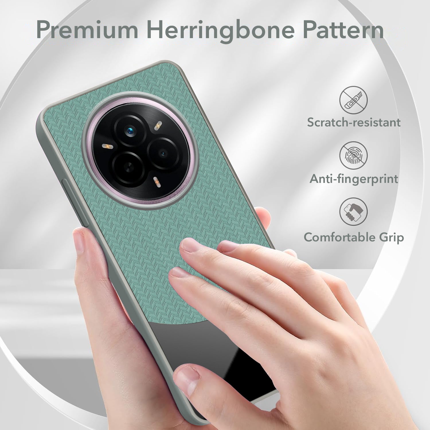 For Realme 14 Pro Back Cover Case (Elegant PU Leather Finish | Premium Minimalist Professional | Camera Protection Bump)
