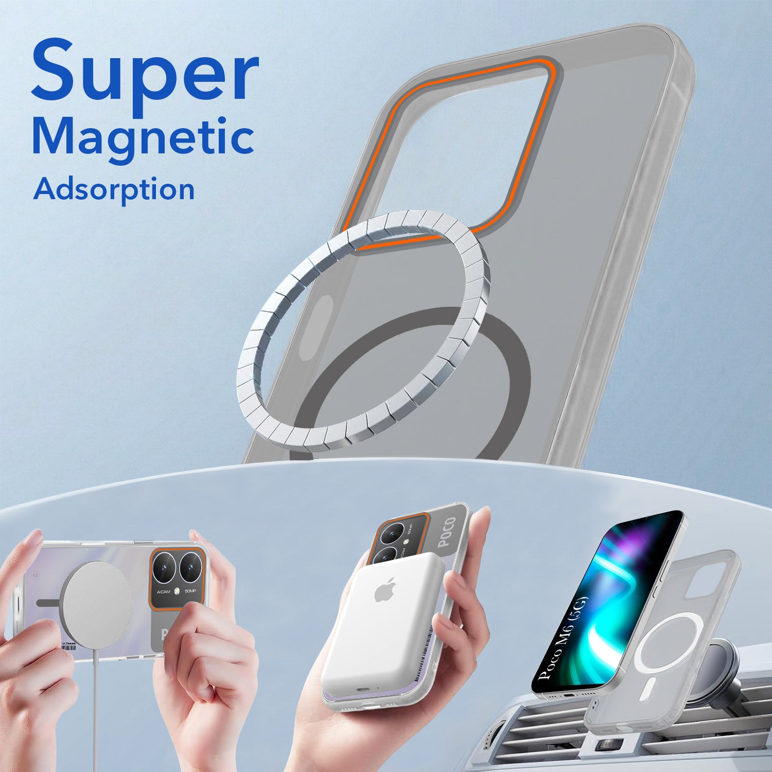 For Poco M6 5G Back Cover Case (Soft Touch | Camera Bump Protection | MagSafe Compatible | Matte Finish)