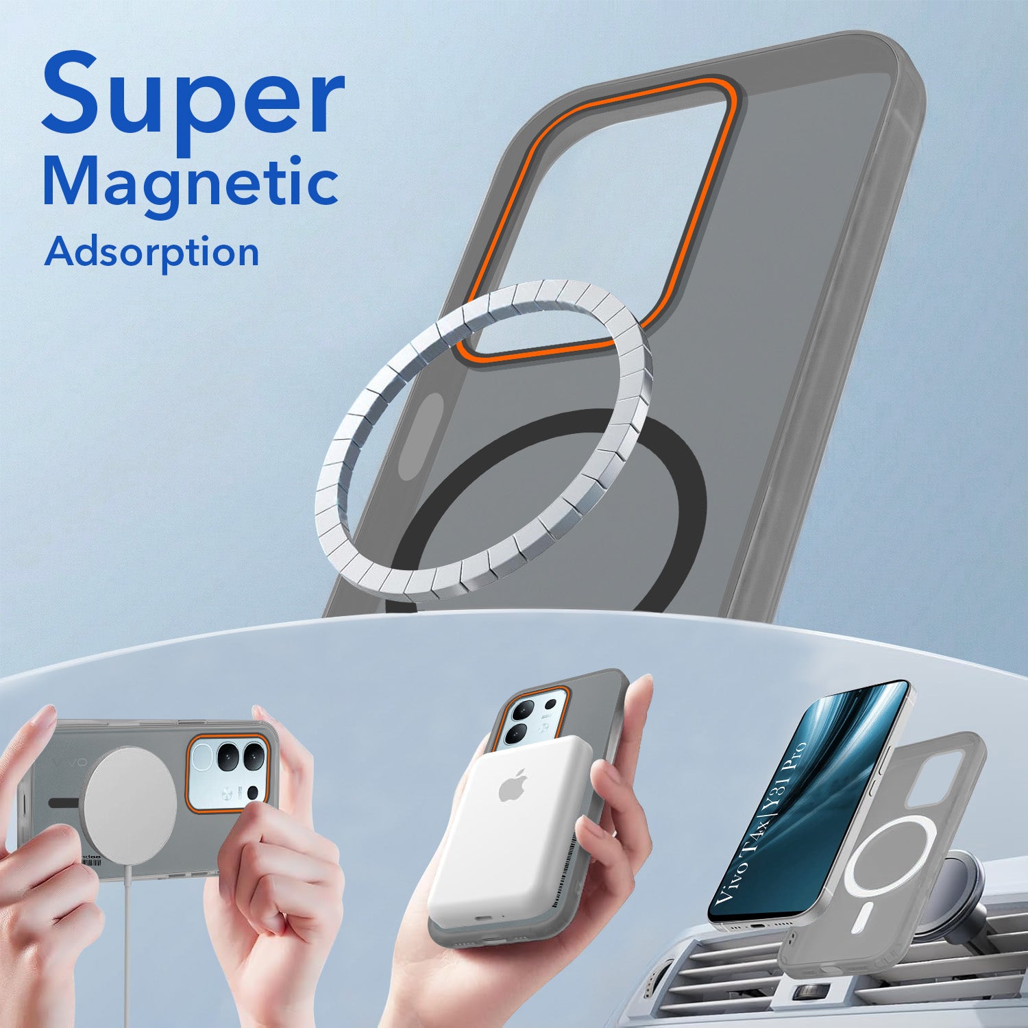 For Vivo T4x | Vivo Y31 Pro Back Cover Case (Soft Touch | Camera Bump Protection | MagSafe Compatible | Matte Finish)