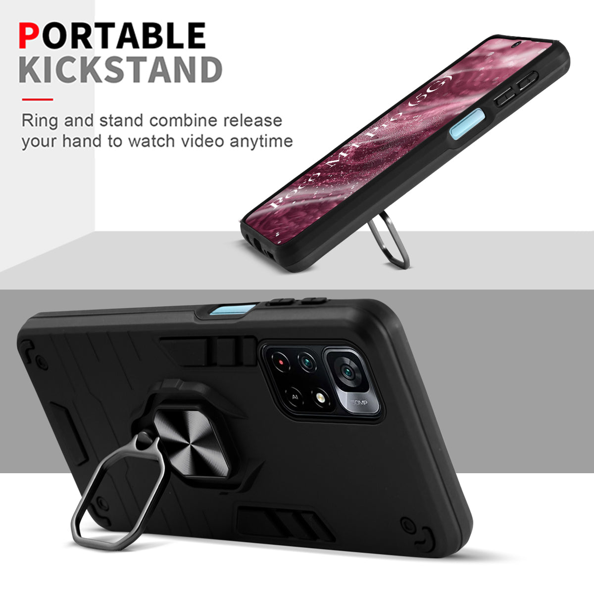 For Poco M4 Pro 5G Back Cover Case (Shockproof Polycarbonate Dual Layer Hybrid Armor)