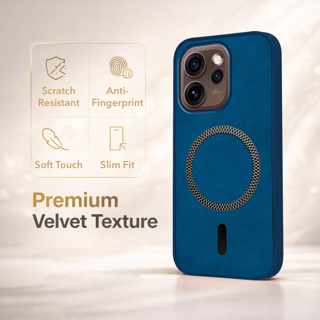 For Oppo Reno15 Pro 5G | Oppo Reno 15 Pro 5G Back Cover Case Leather Finish (MagSafe Compatible Wireless Charging | Soft Touch | Camera Bump Protection)