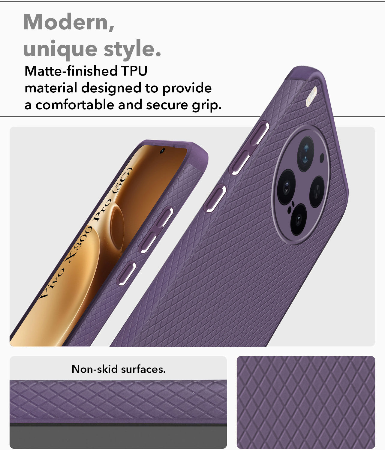 For Vivo X300 Pro Back Cover Case Liquid Silicone (Camera Protection | Side Grip Texture | Soft and Flexible)