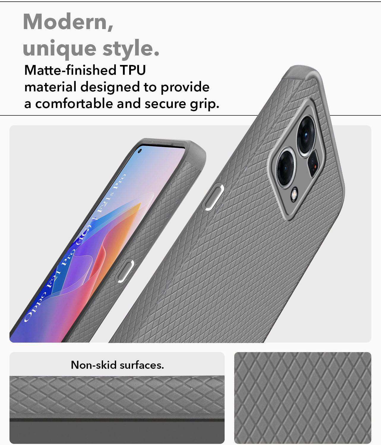 For Oppo F21 Pro 4G | F21s Pro Back Cover Case (Liquid Silicone | Side Grip | Camera Protection)