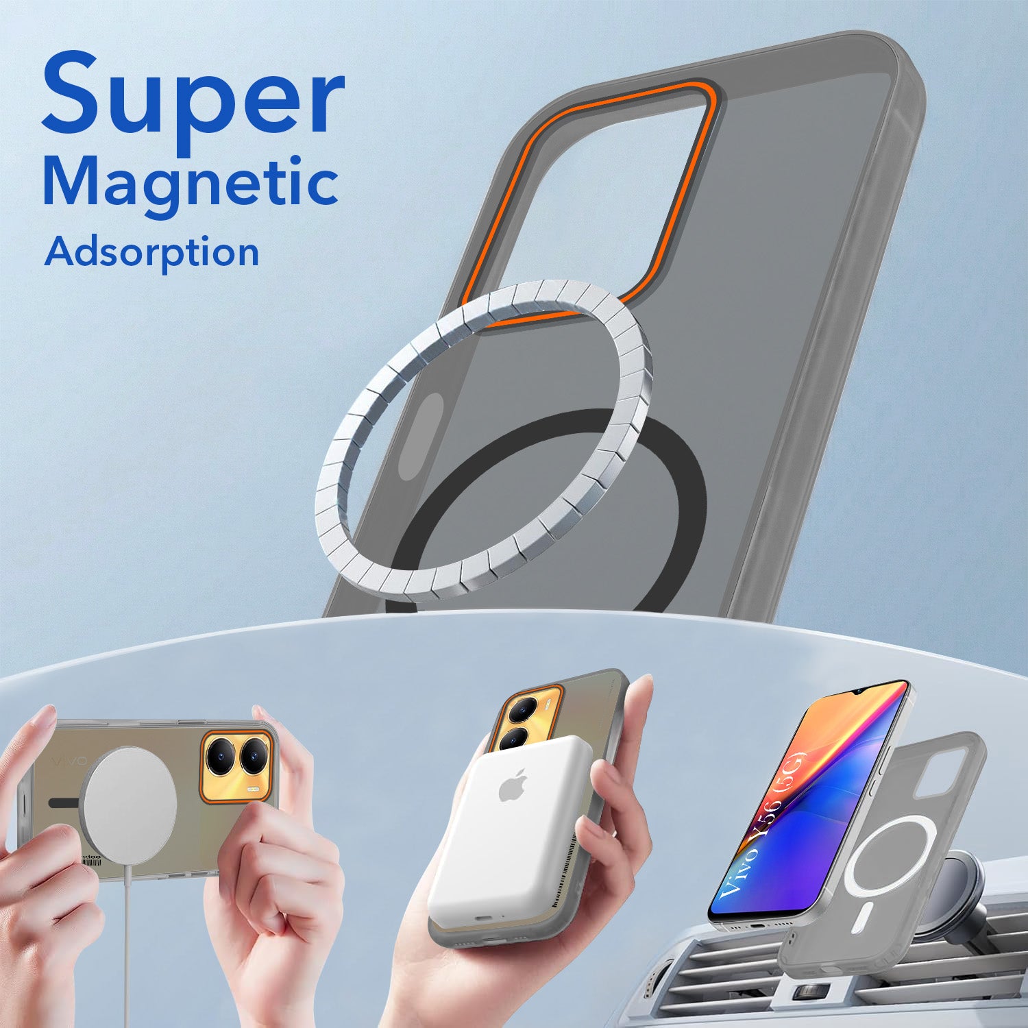For Vivo Y56 5G Back Cover Case (Soft Touch | Camera Bump Protection | MagSafe Compatible | Matte Finish)