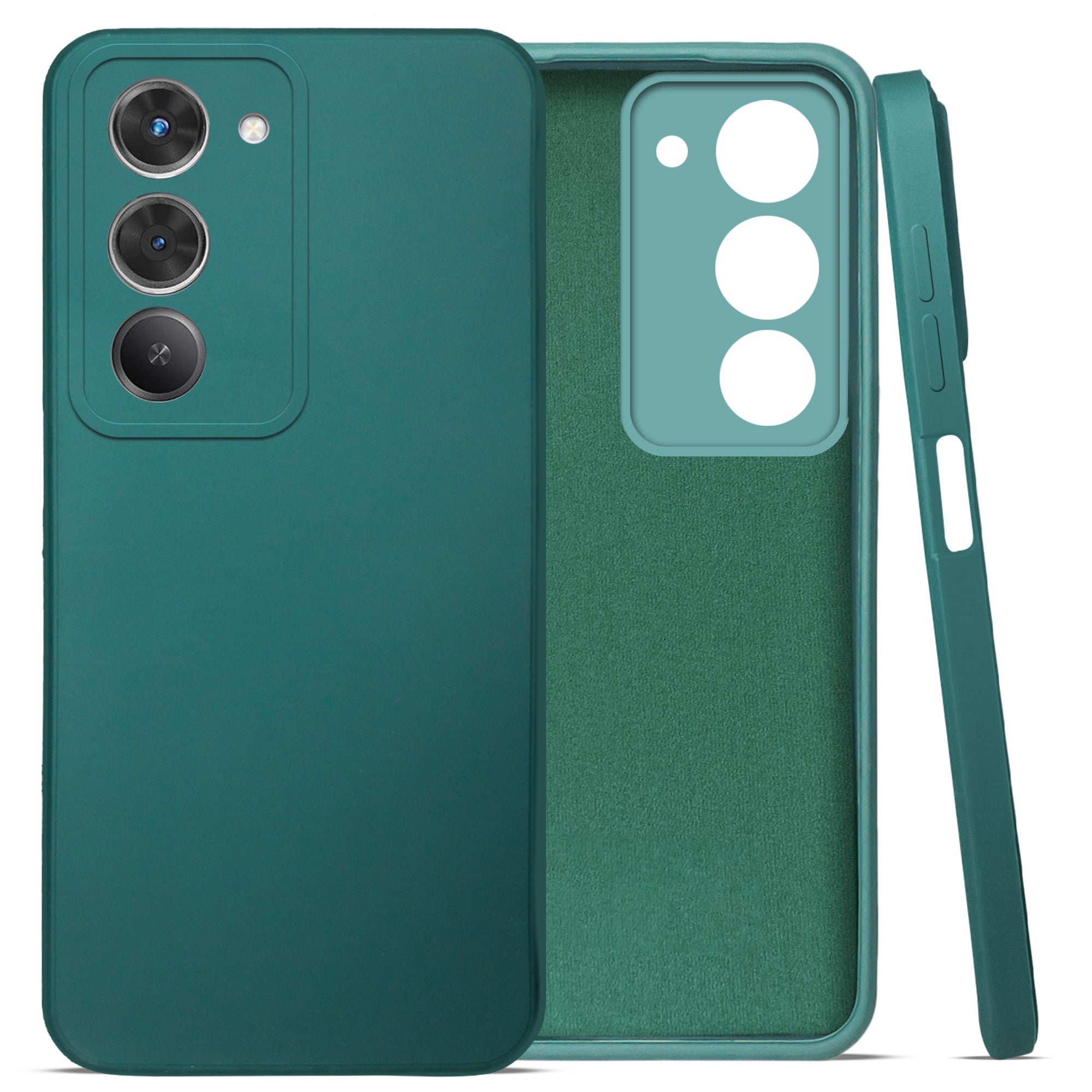 For Redmi 15 Back Cover Case (Matte Finish Silicone with Inside Fiber Cloth)