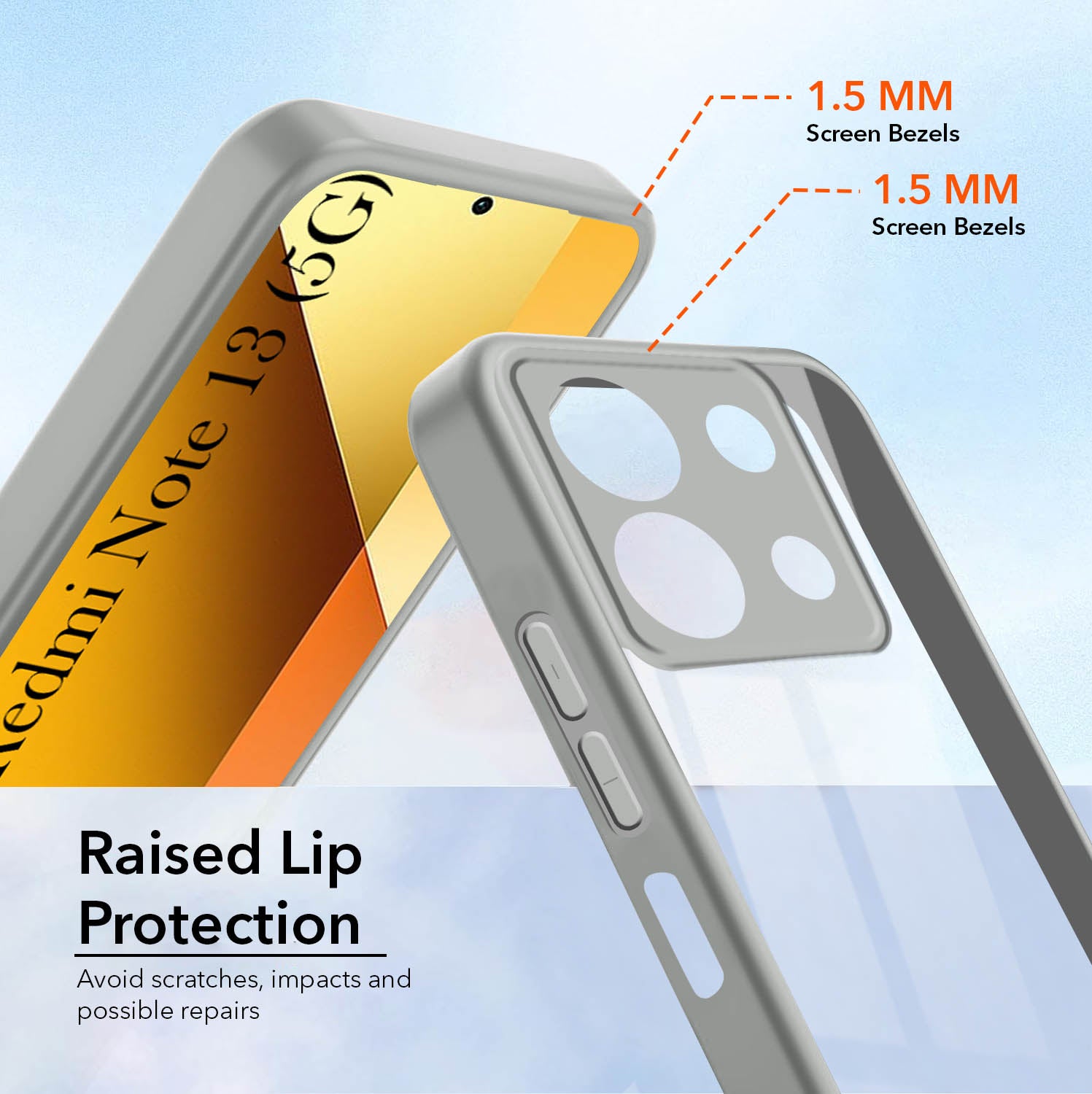 For Xiaomi Redmi Note 13 5G Back Cover Case (Lifetime Anti Yellow | Anti Scratch | Crystal Clear Shockproof)