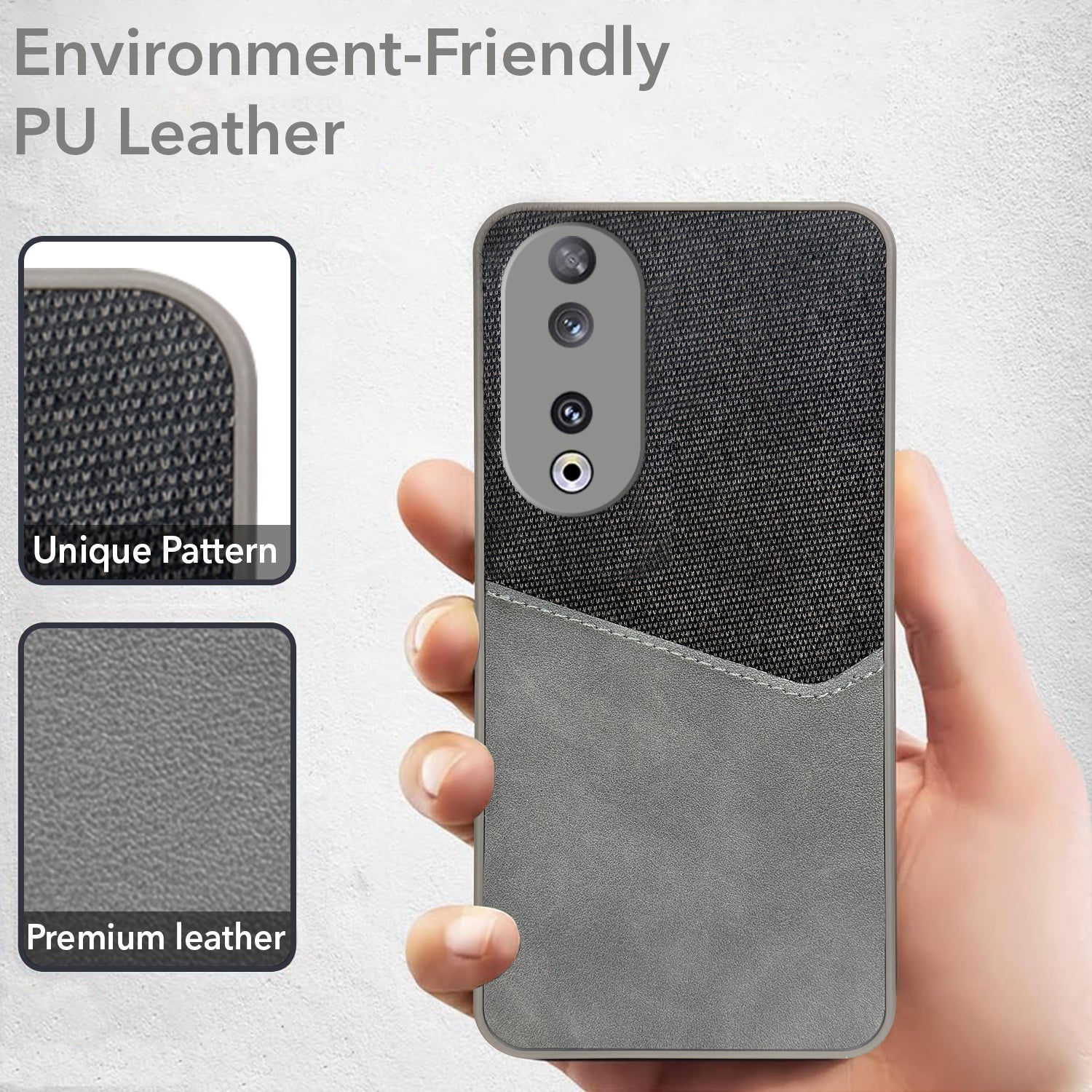 For Honor 90 5G Back Cover Case (Dual PU Leather Stitch | Professional Minimalist | Soft and Flexible)