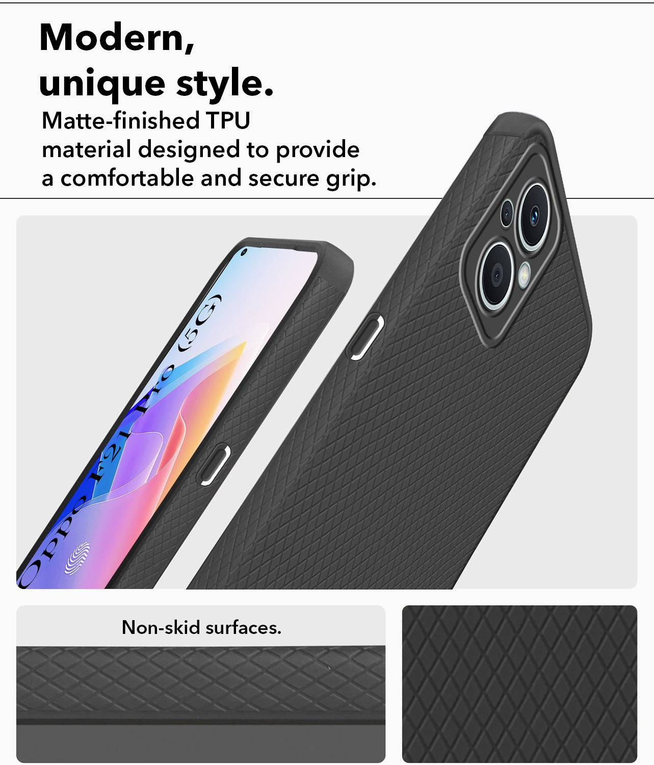 For Oppo F21 Pro 5G Back Cover Case (Liquid Silicone | Side Grip | Camera Protection)