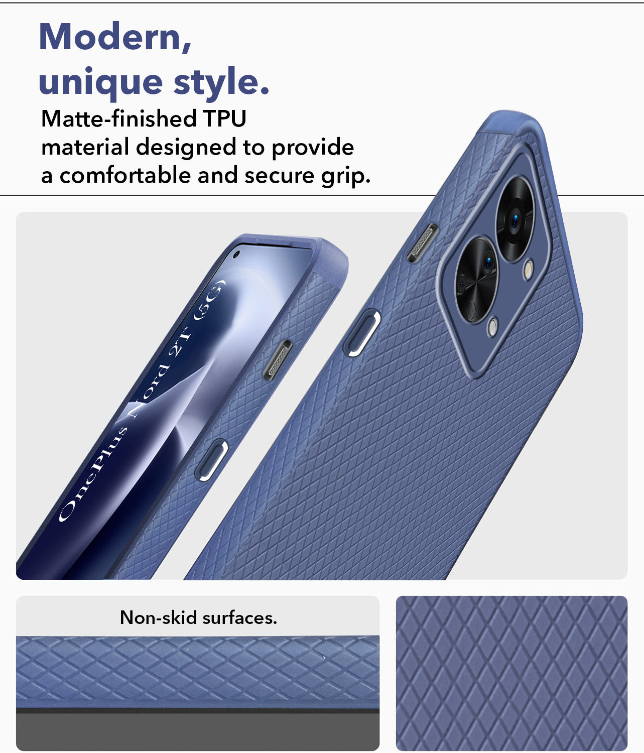 For OnePlus Nord 2T 5G Back Cover Case (Liquid Silicone | Side Grip | Camera Protection)