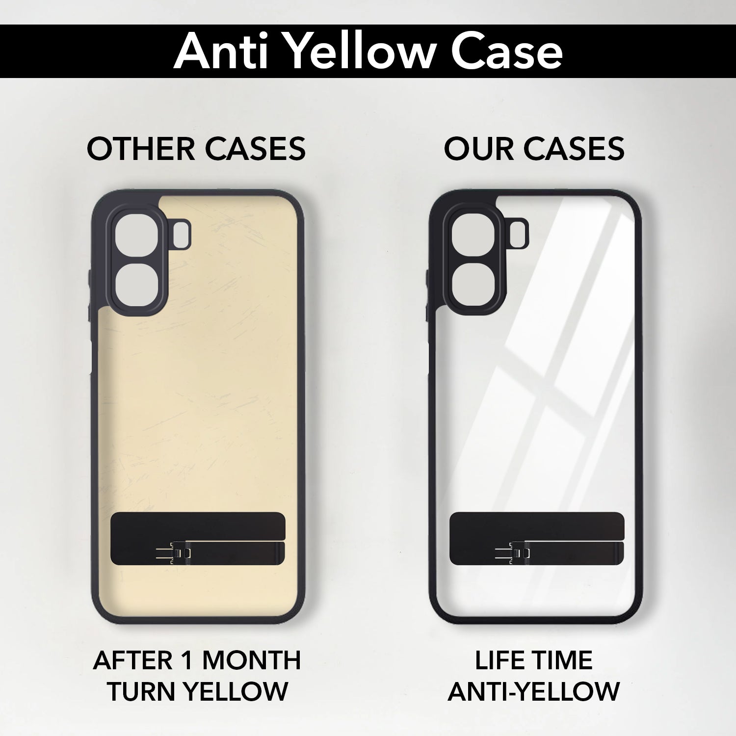 For Oppo Oppo A6X | Oppo A6S Back Cover Case (Built-in Stand | Lifetime Anti Yellow | Kickstand Shockproof | Camera Protection | MagSafe Compatible)