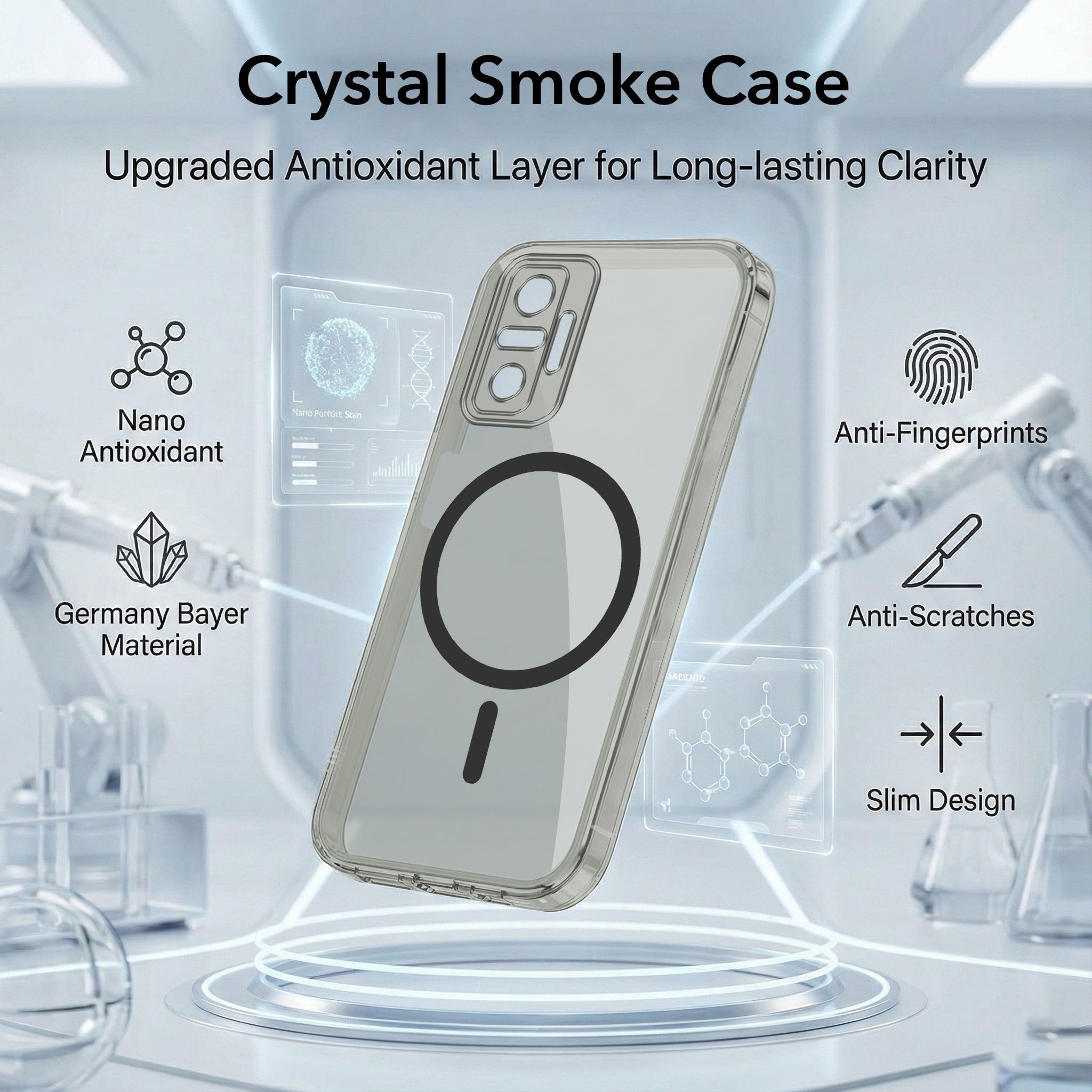 For Xiaomi Mi Redmi Note 10 Pro | 10 Pro Max Back Cover Shockproof Crystal-Clear (MagSafe Wireless Support | Drop & Camera Protection | Hard Polycarbonate)