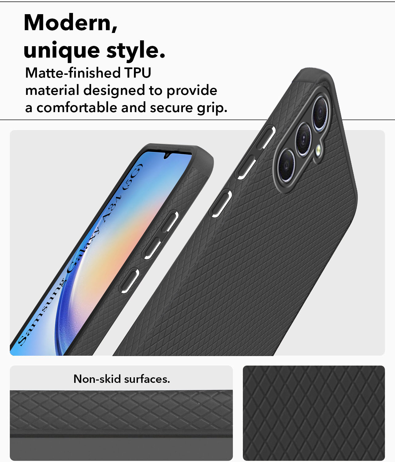 For Samsung Galaxy A34 5G Back Cover Case (Liquid Silicone | Side Grip | Camera Protection)