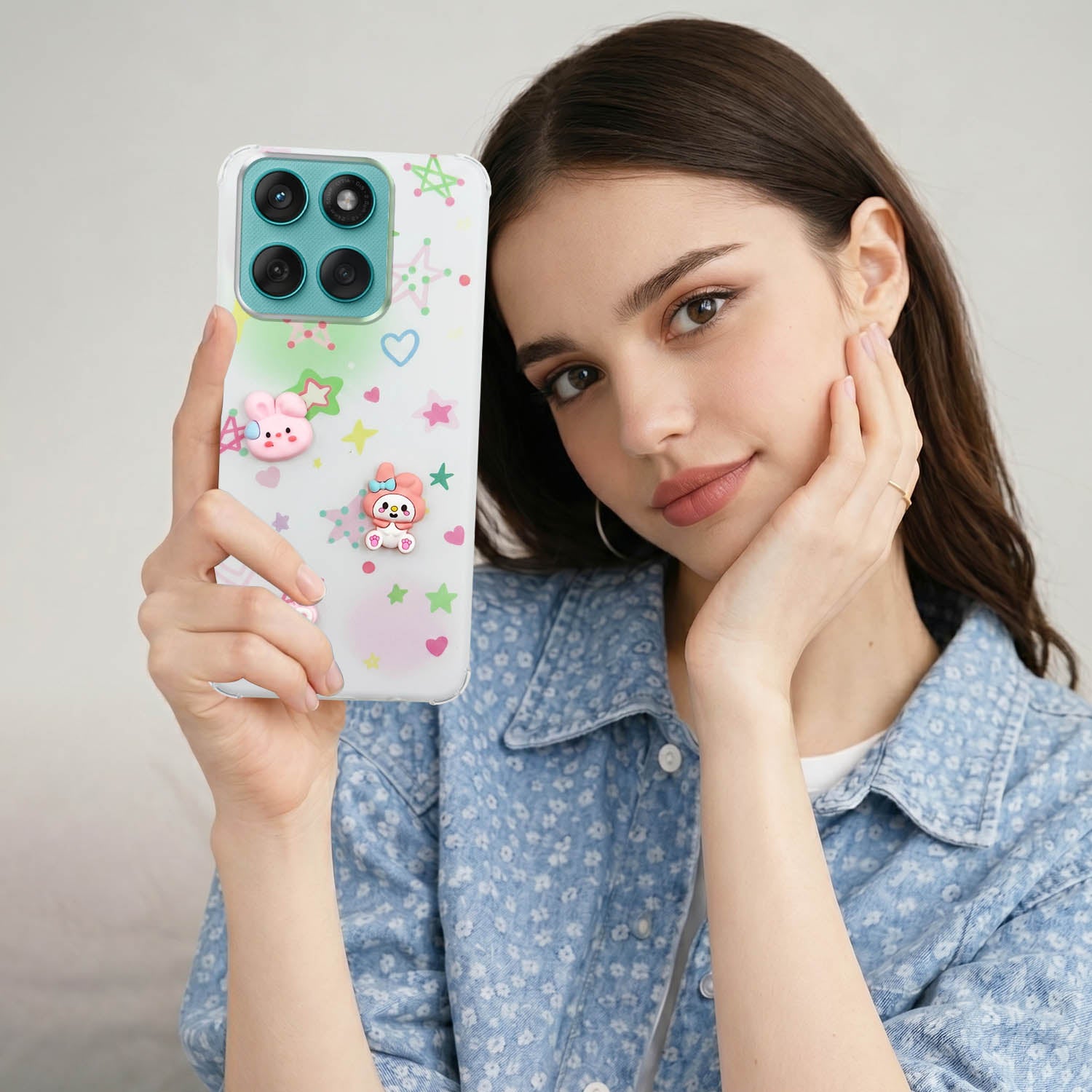 For Motorola Moto Edge 60 Fusion Back Cover Case (3D Cute Cartoons | Hard Back Side Soft | Matte Premium Finish | HD Printing)