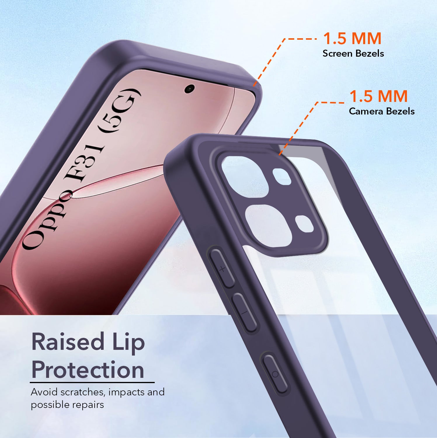 For Oppo F31 Back Cover Case Ultra-Hybrid (Lifetime Anti Yellow | Anti Scratch | Crystal Clear Shockproof)