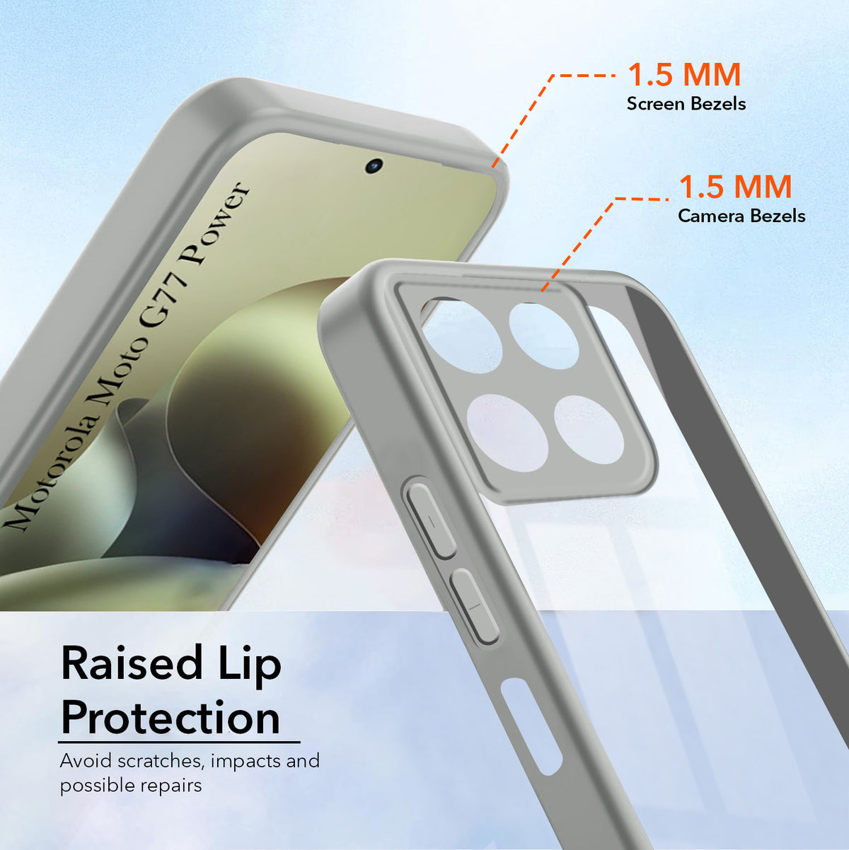 For Motorola Moto G77 Power Back Cover Case Ultra-Hybrid (Lifetime Anti Yellow | Anti Scratch | Crystal Clear Shockproof)