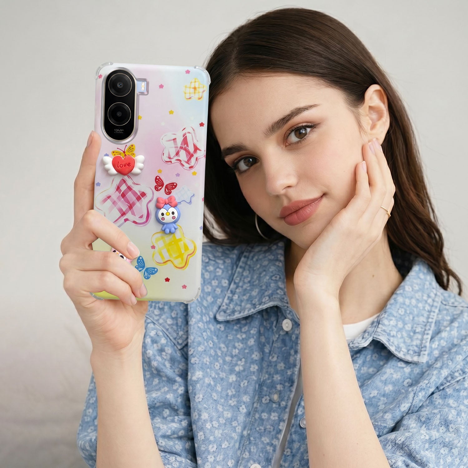 For Poco C85x 5G Back Cover Case (3D Cute Cartoons | Hard Back Side Soft | Matte Premium Finish | HD Printing)