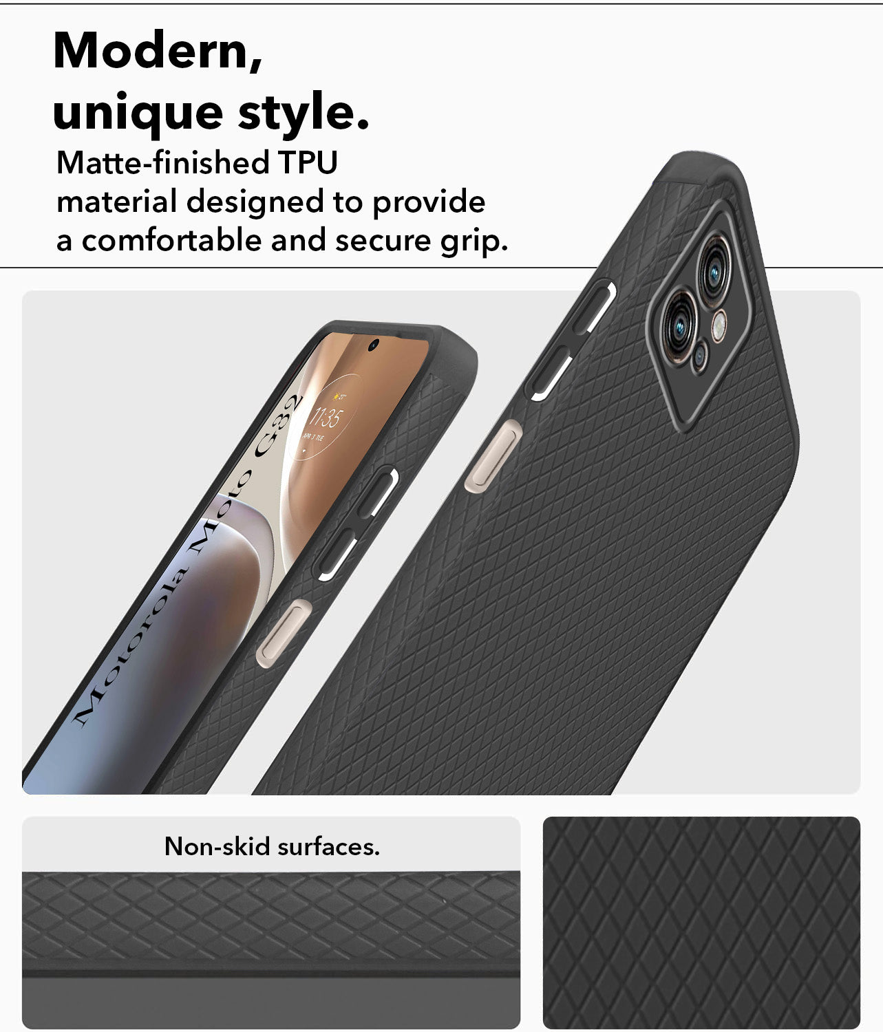 For Motorola Moto G32 Back Cover Case (Liquid Silicone | Side Grip | Camera Protection)