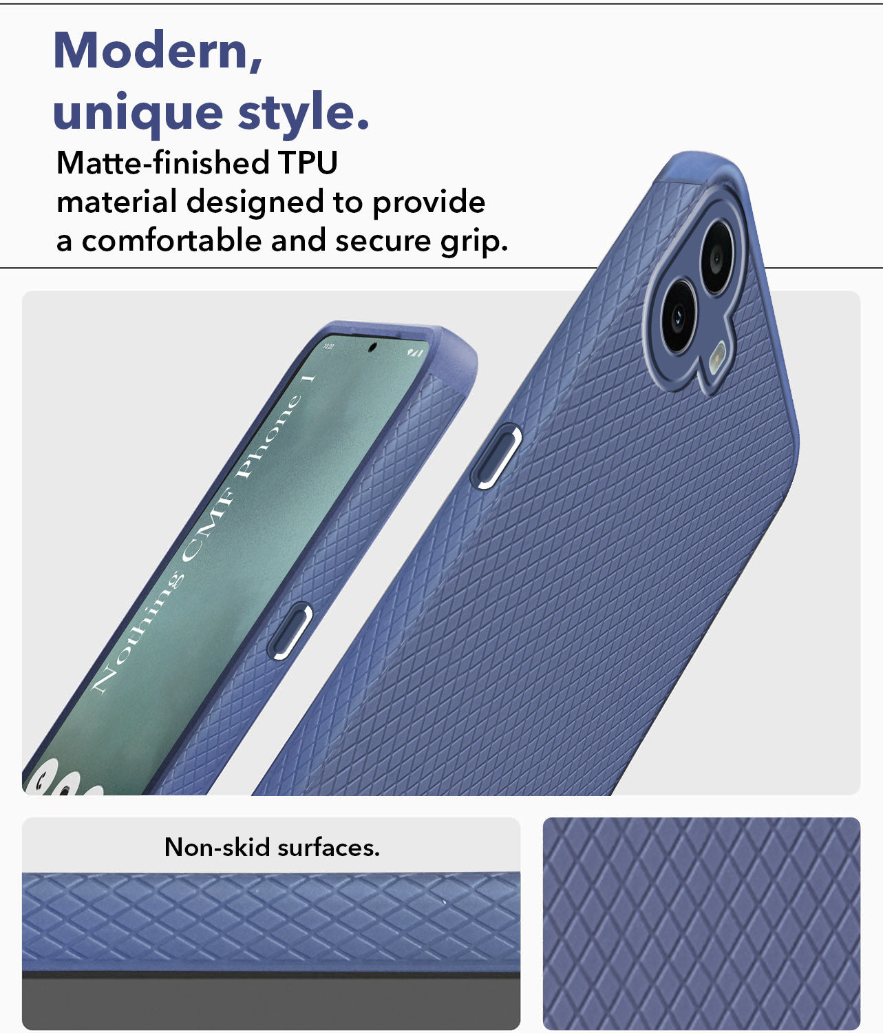 For Nothing CMF Phone 1 Back Cover Case (Liquid Silicone | Side Grip | Camera Protection)