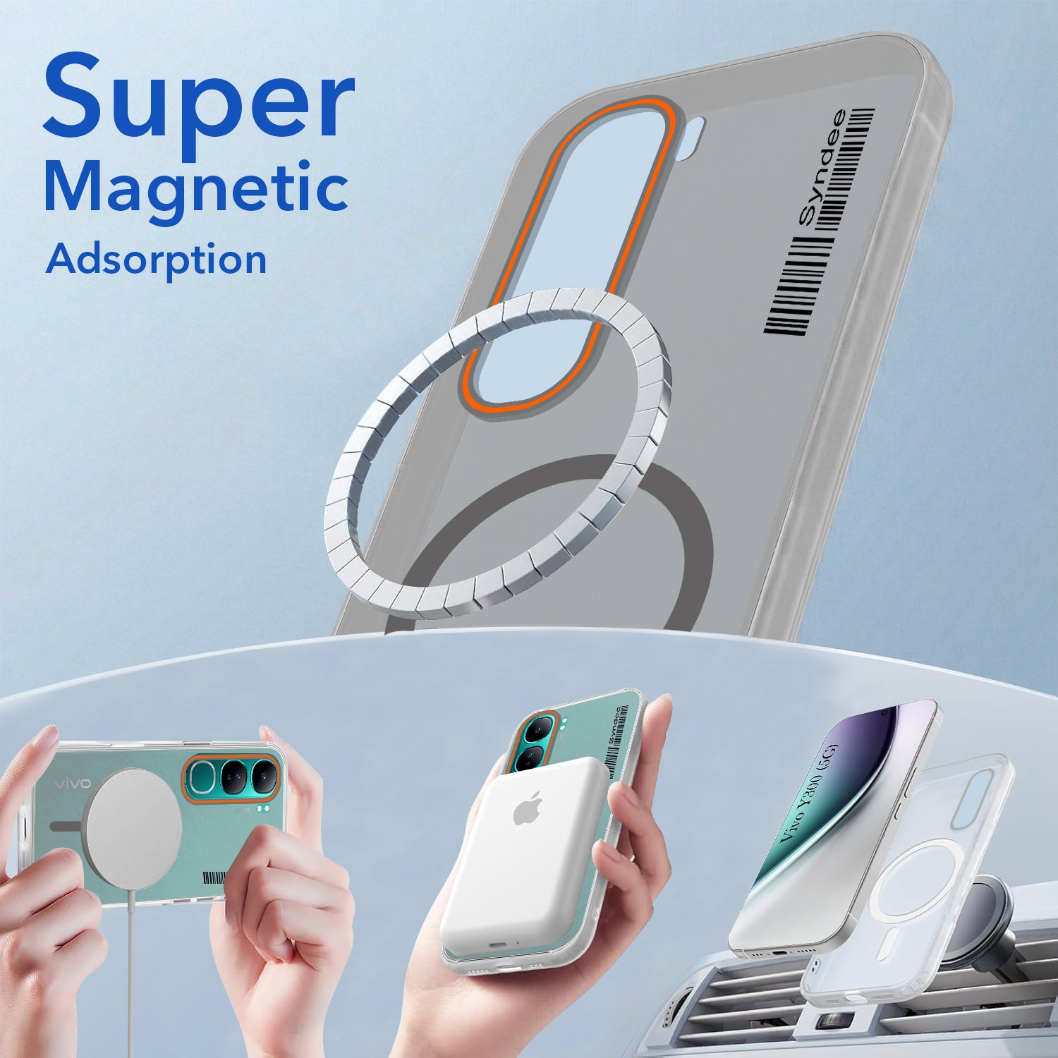 For Vivo Y300 Back Cover Case (Soft Touch | Camera Bump Protection | MagSafe Compatible | Matte Finish)