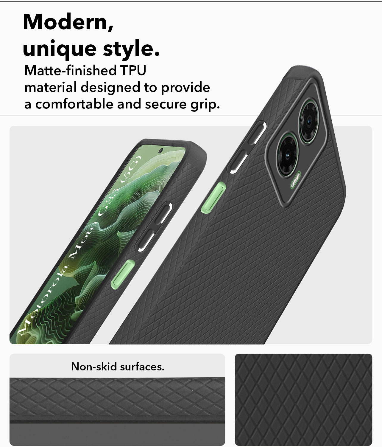 For Motorola Moto G35 5G Back Cover Case (Liquid Silicone | Side Grip | Camera Protection)