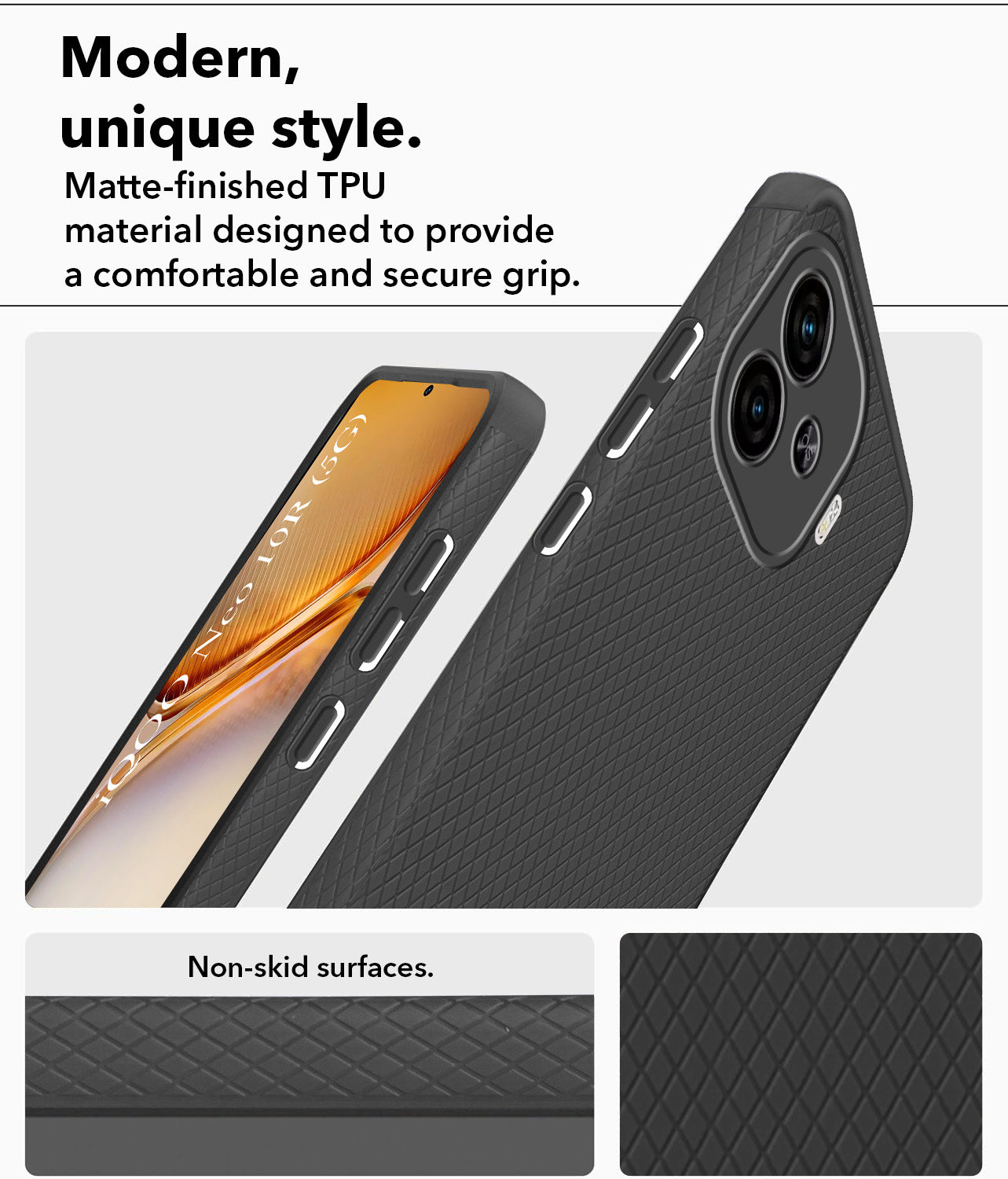 For Vivo iQOO Neo 10R Back Cover Case Liquid Silicone (Camera Protection | Side Grip Texture | Soft and Flexible)