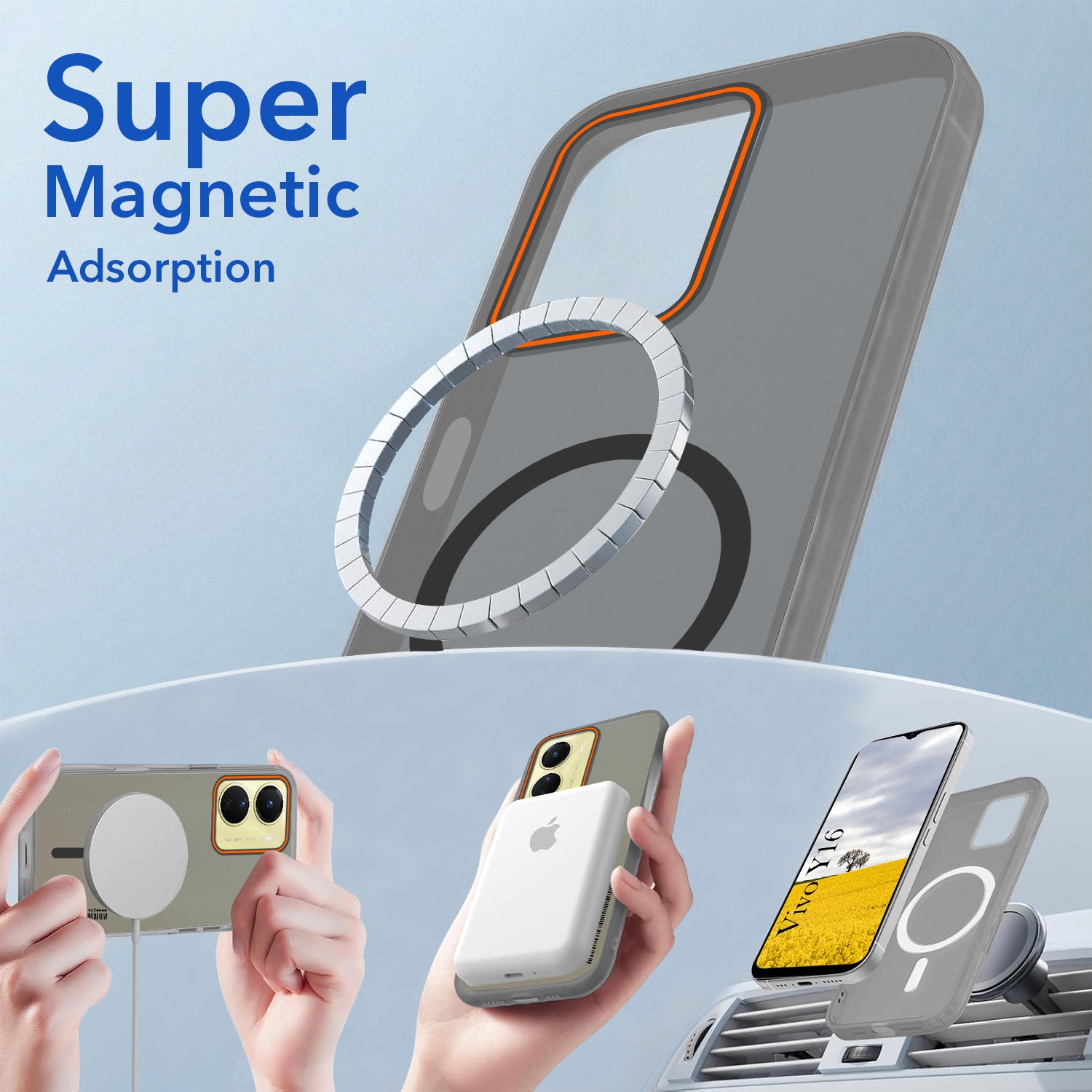 For Vivo Y16 Back Cover Case (Soft Touch | Camera Bump Protection | MagSafe Compatible | Matte Finish)