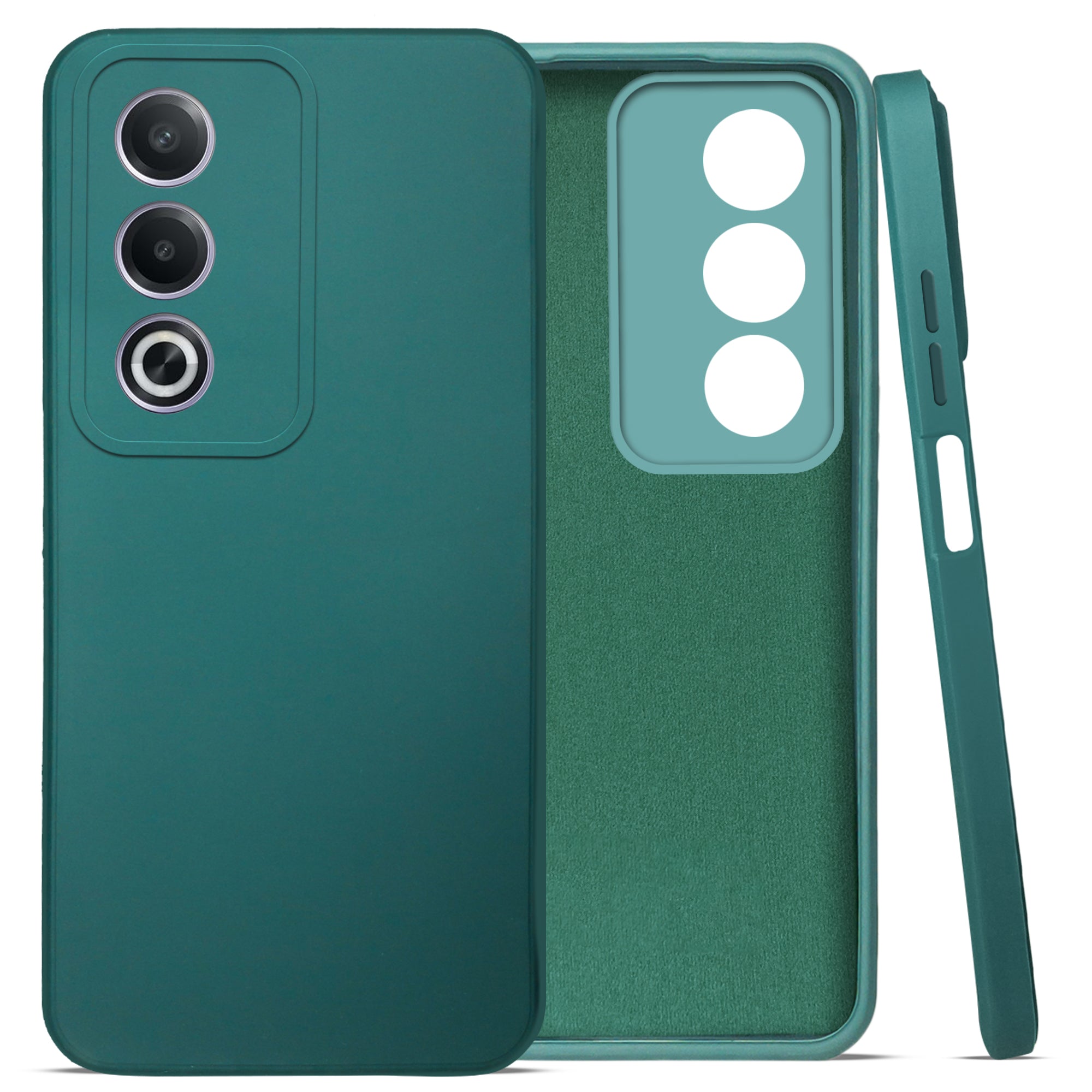 For Oppo A3 Pro 5G Back Cover Case (Matte Finish Silicone with Inside Fiber cloth |Black)