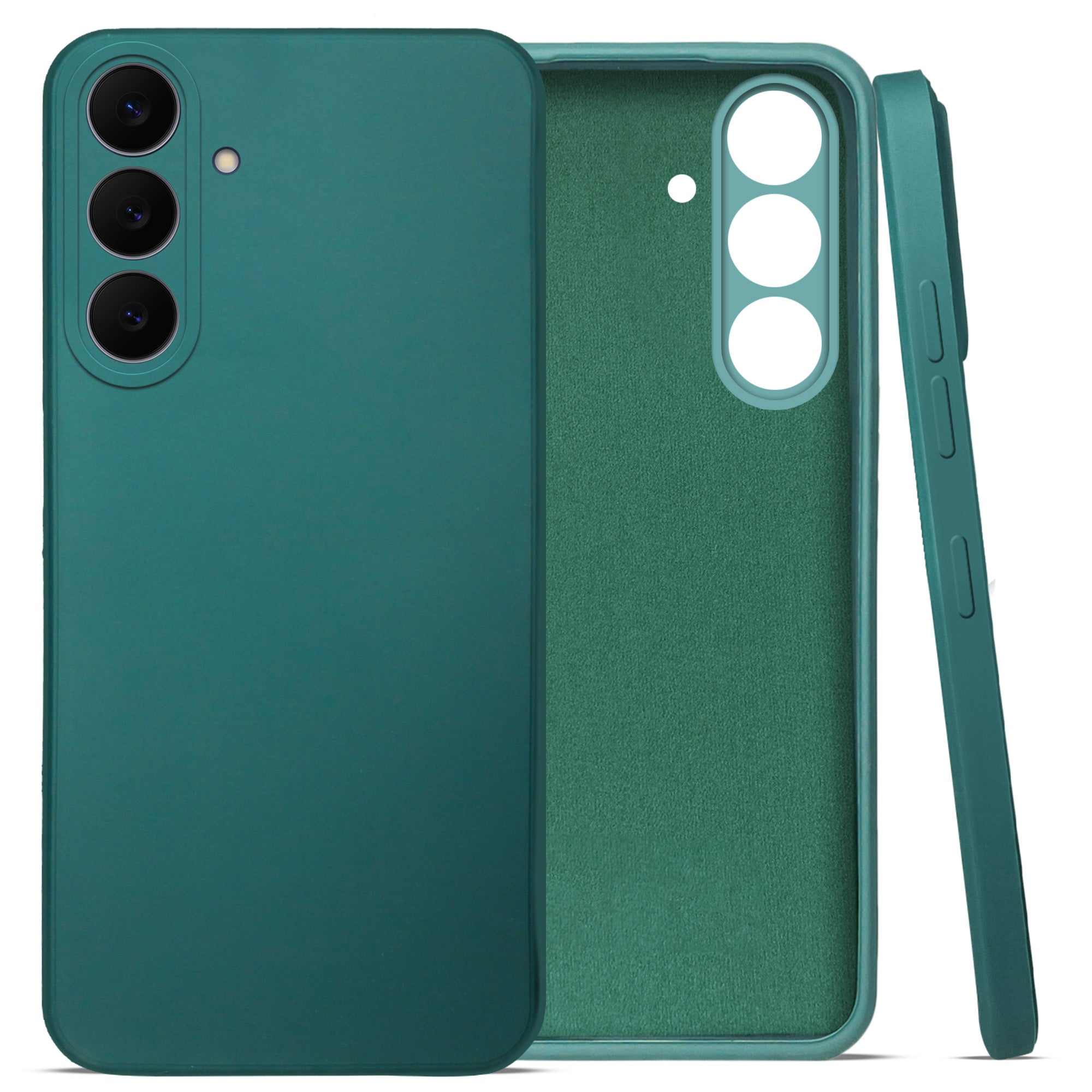 For Samsung Galaxy S25 FE Back Cover Case (Matte Finish Silicone with Inside Fiber Cloth)
