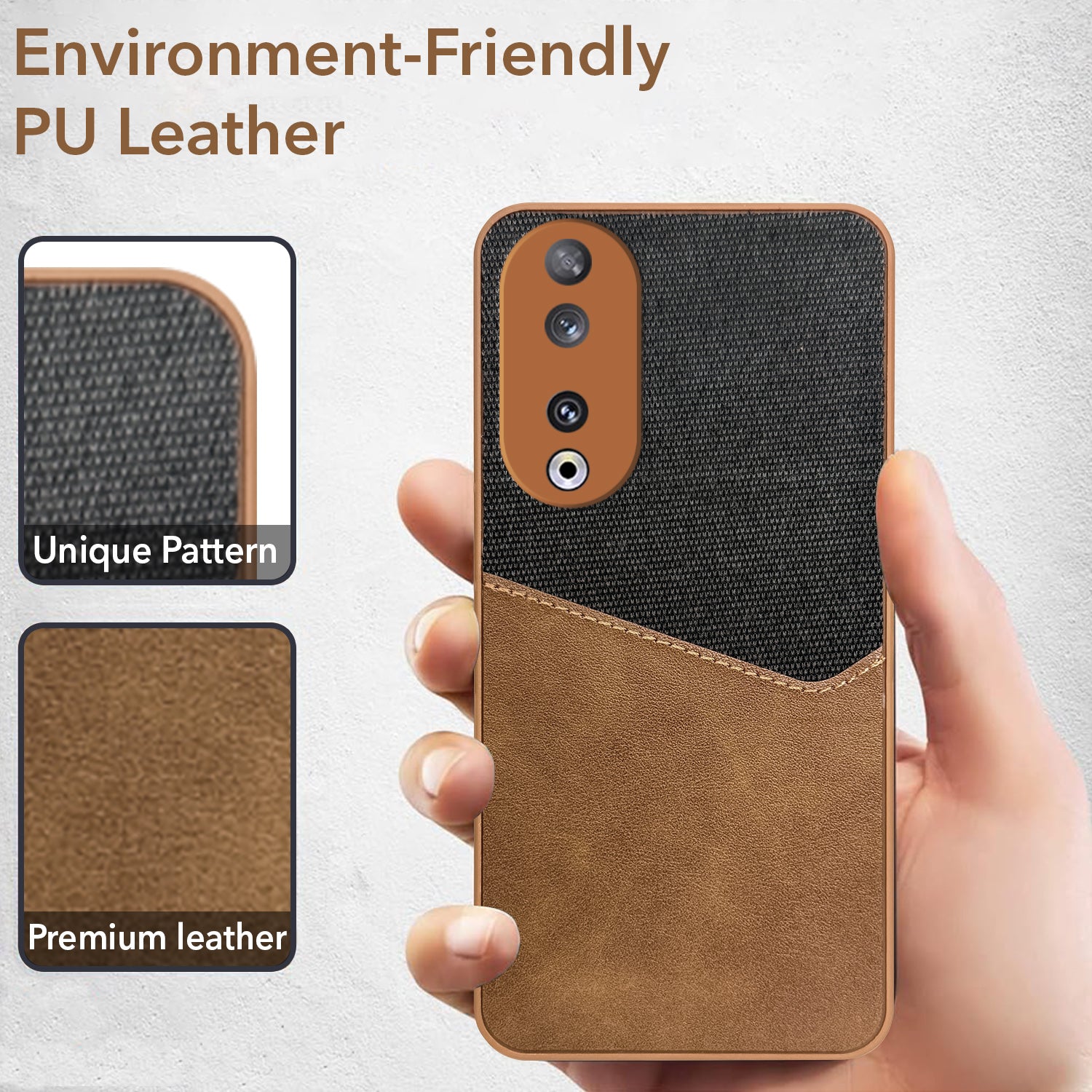 For Honor 90 5G Back Cover Case (Dual PU Leather Stitch | Professional Minimalist | Soft and Flexible)