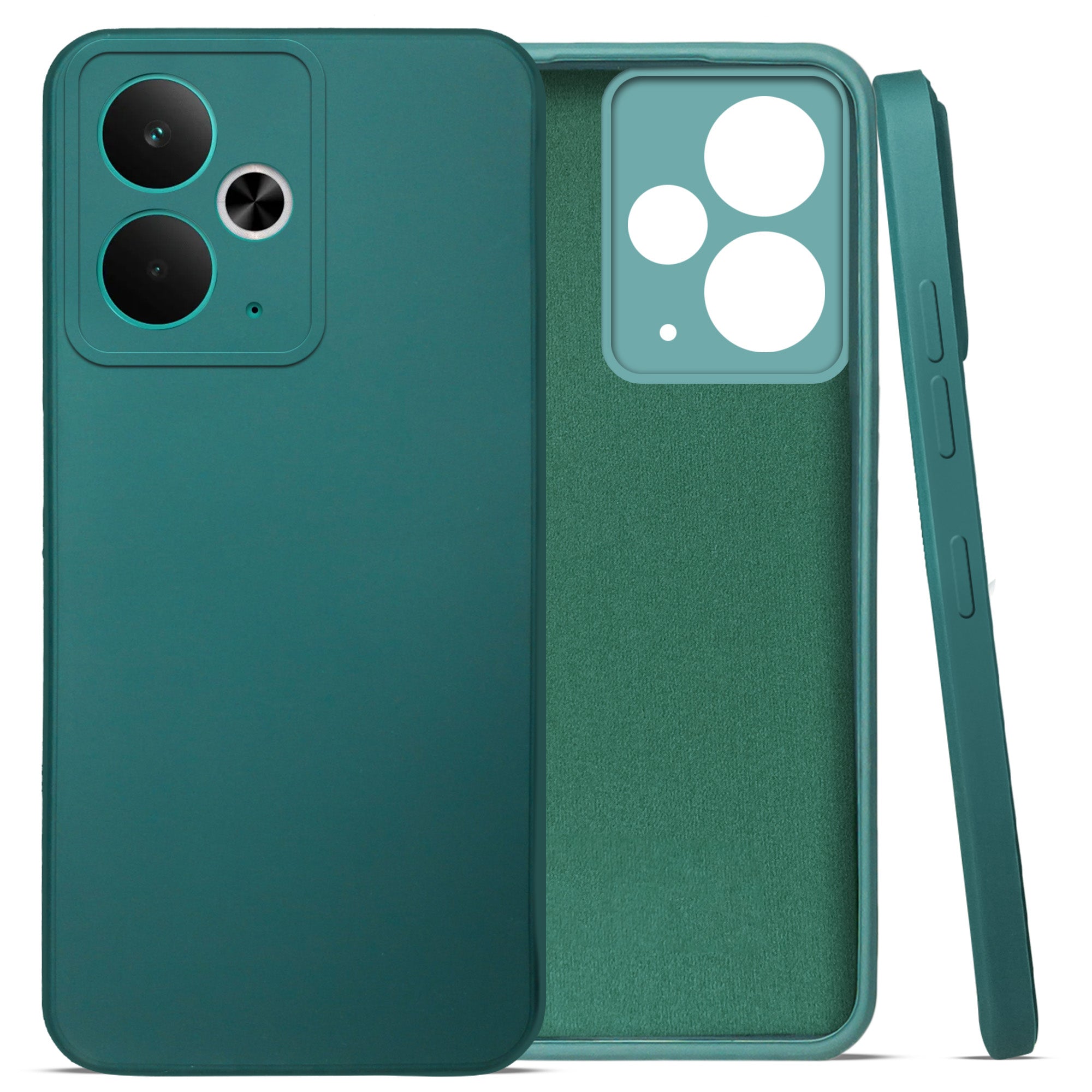 For Realme 14T Back Cover Case (Matte Finish Silicone with Inside Fiber cloth)