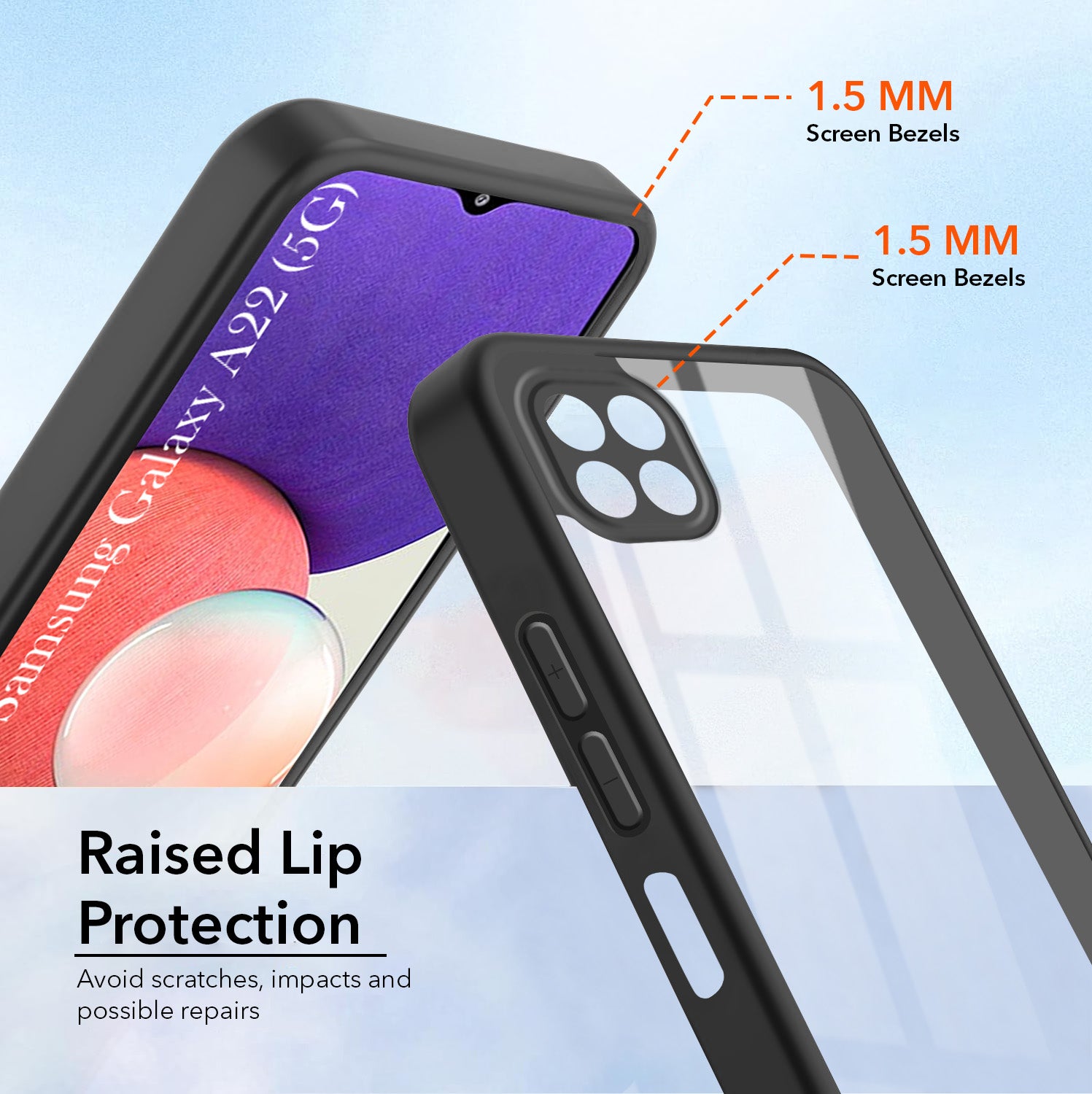 For Samsung Galaxy A22 5G Back Cover Case Ultra-Hybrid (Lifetime Anti Yellow | Anti Scratch | Crystal Clear Shockproof)