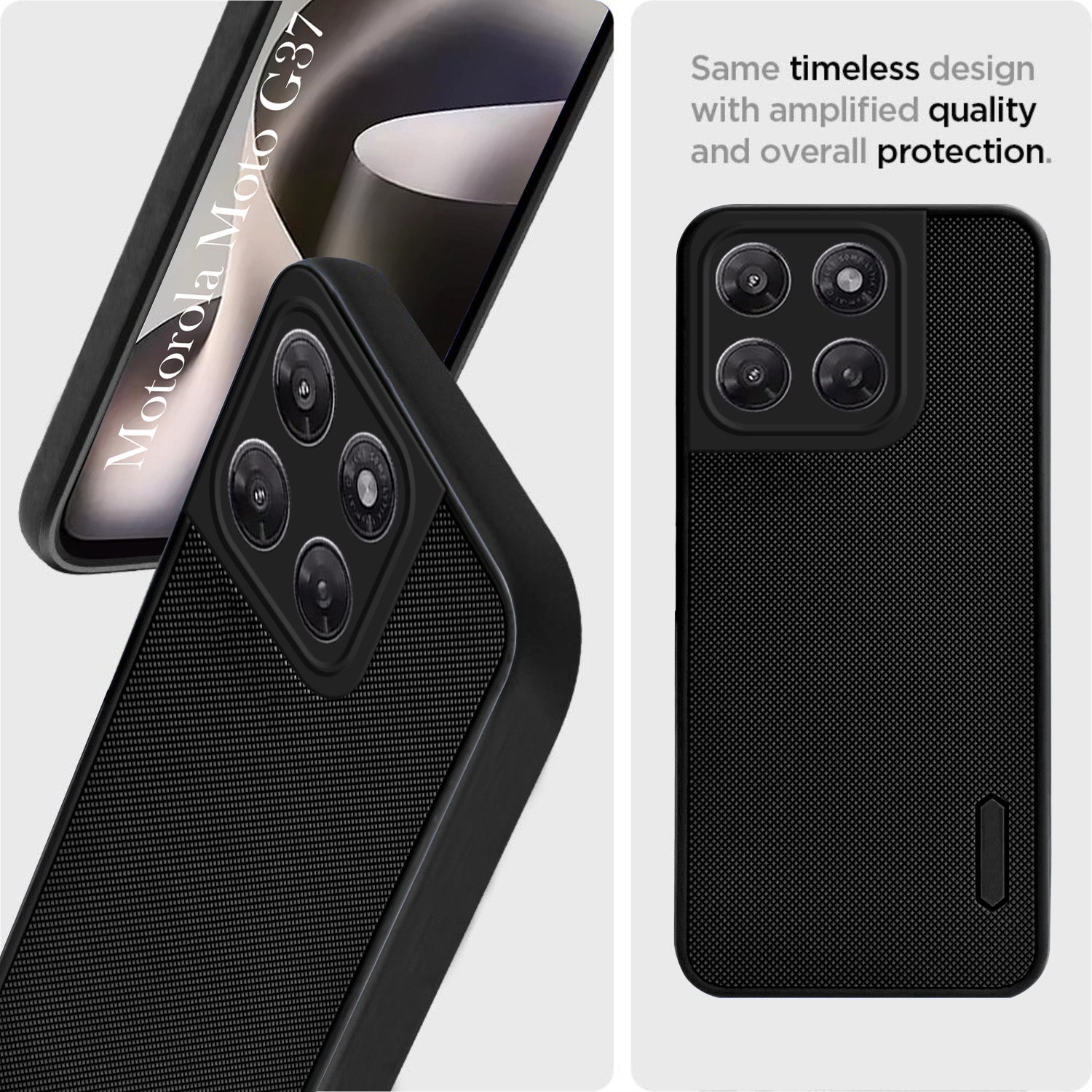 For Motorola Moto G37 Power Back Cover Case Rubberised (Textured Grip Design| Micro-Fiber Cloth Inside | Slim and Light Weight | Soft Touch and Feel)