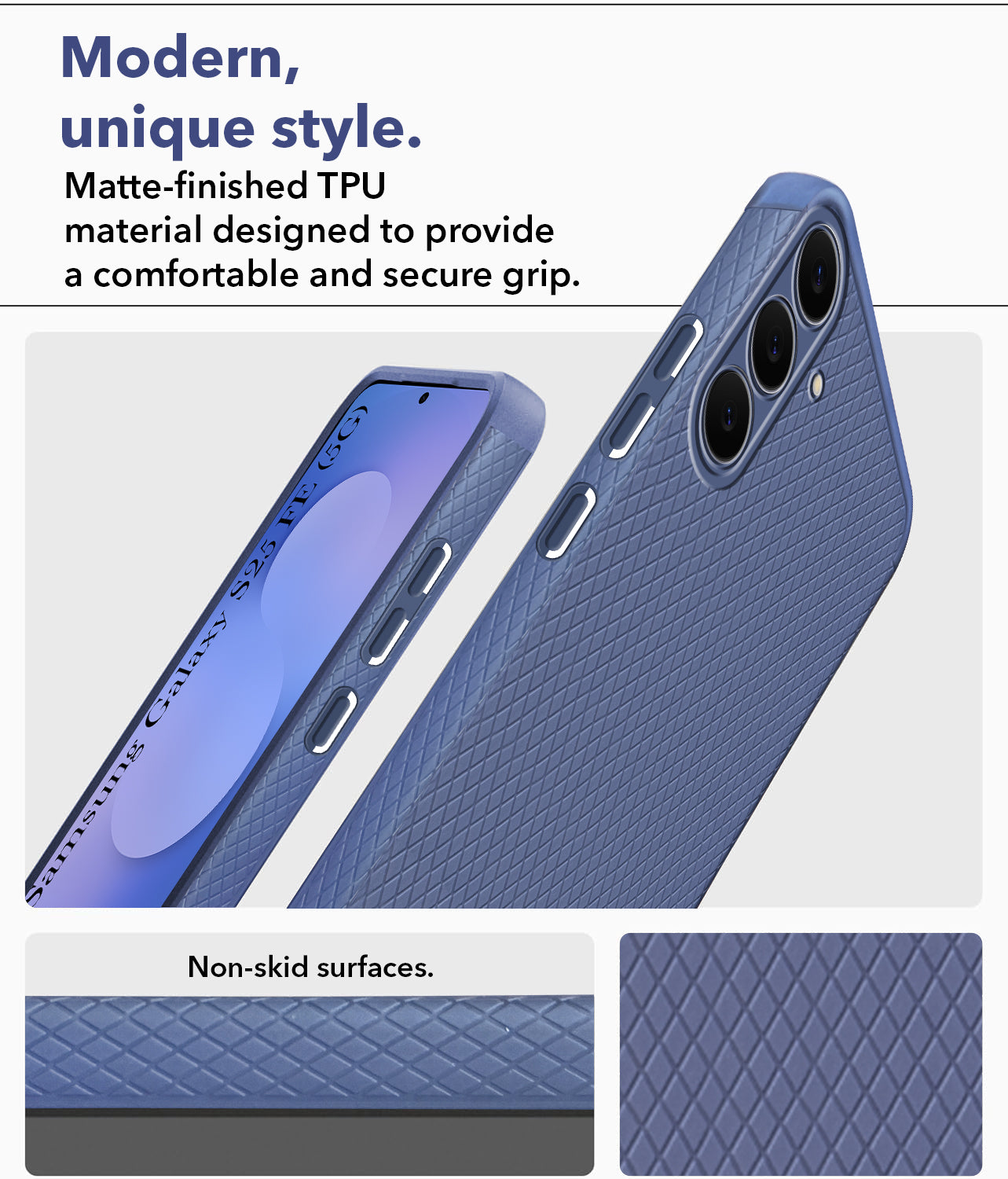 For Samsung Galaxy S25 FE Back Cover Case Liquid Silicone (Camera Protection | Side Grip Texture | Soft and Flexible)