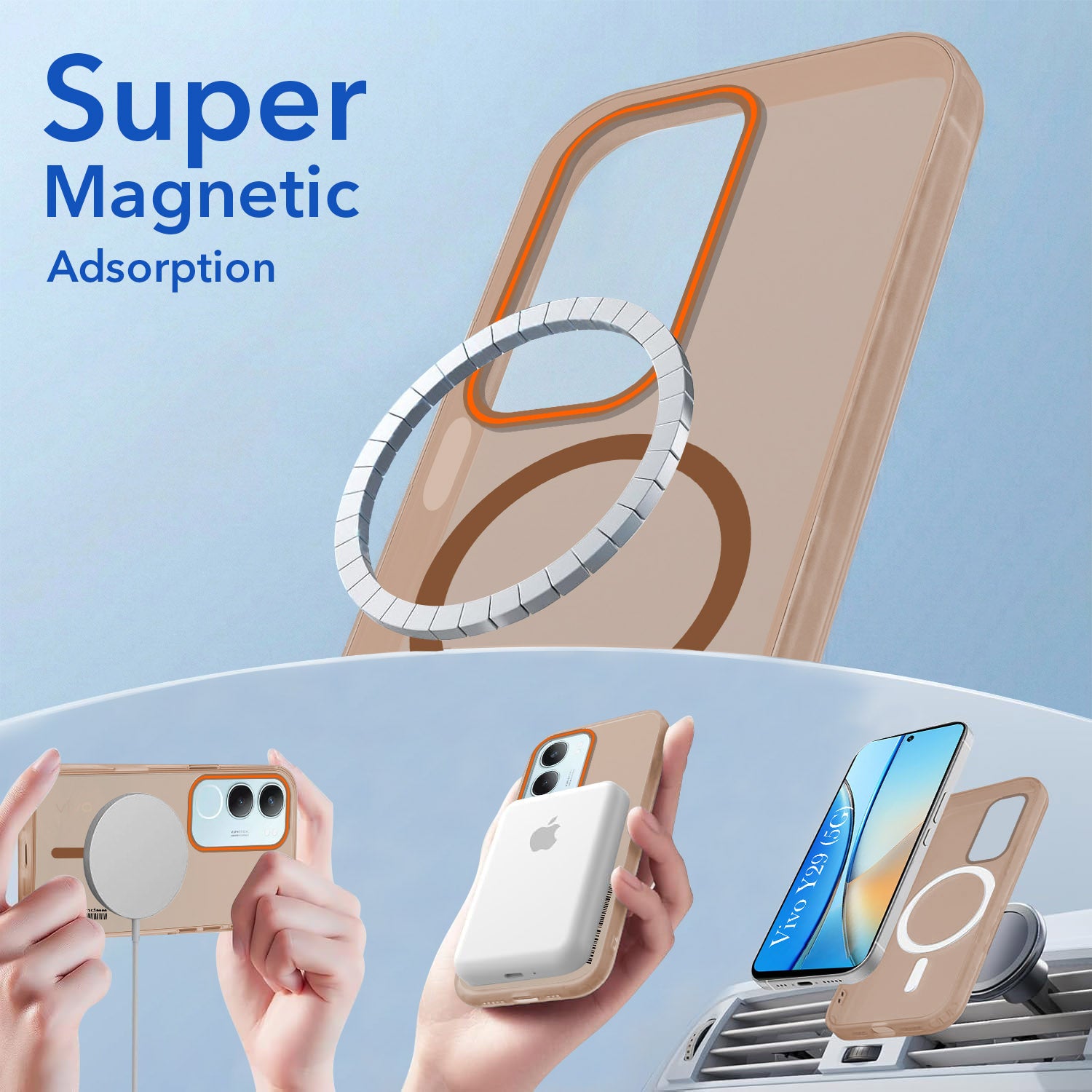 For Vivo Y29 Back Cover Case (Soft Touch | Camera Bump Protection | MagSafe Compatible | Matte Finish)