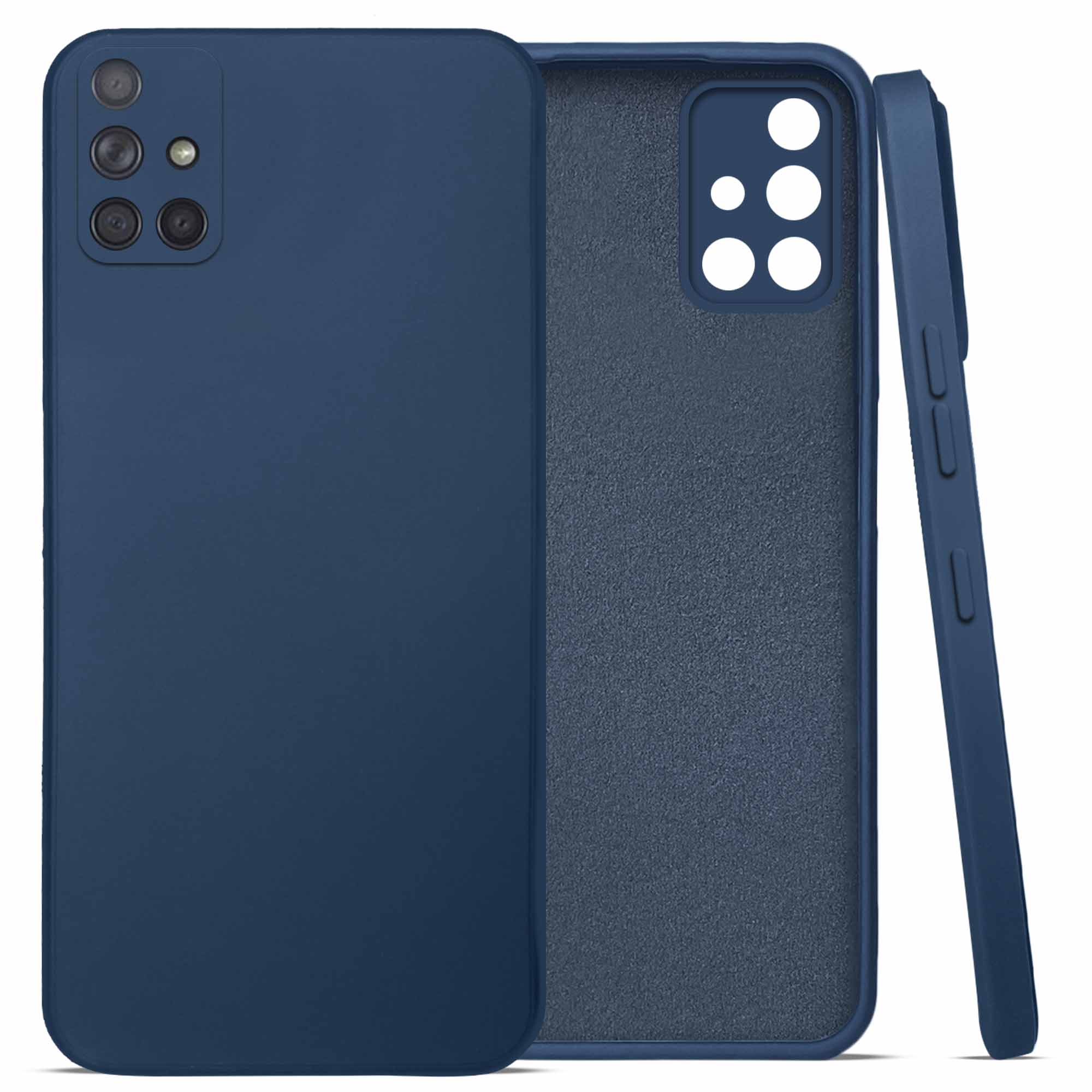 For Samsung Galaxy A71 Back Cover Case (Matte Finish Silicone with Inside Fiber cloth)