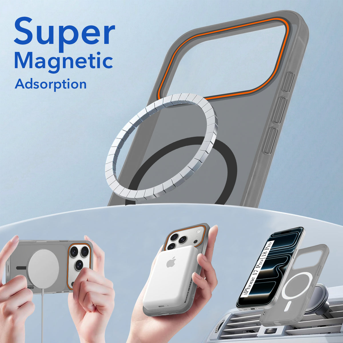 For iPhone 17 Pro | iPhone 18 Pro Back Cover Case (Soft Touch | Camera Bump Protection | MagSafe Compatible | Matte Finish)