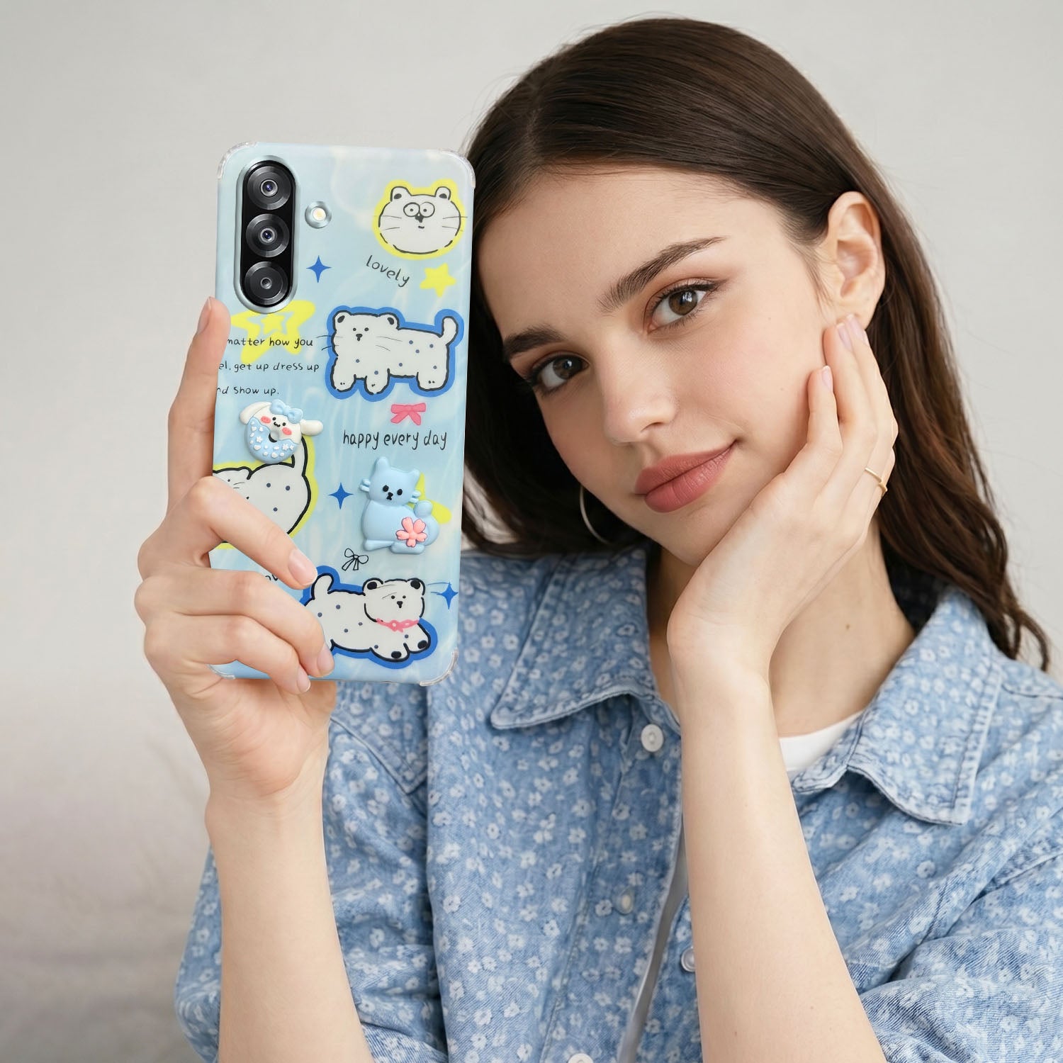 For Samsung Galaxy A26 5G Back Cover Case (3D Cute Cartoons | Hard Back Side Soft | Matte Premium Finish | HD Printing)