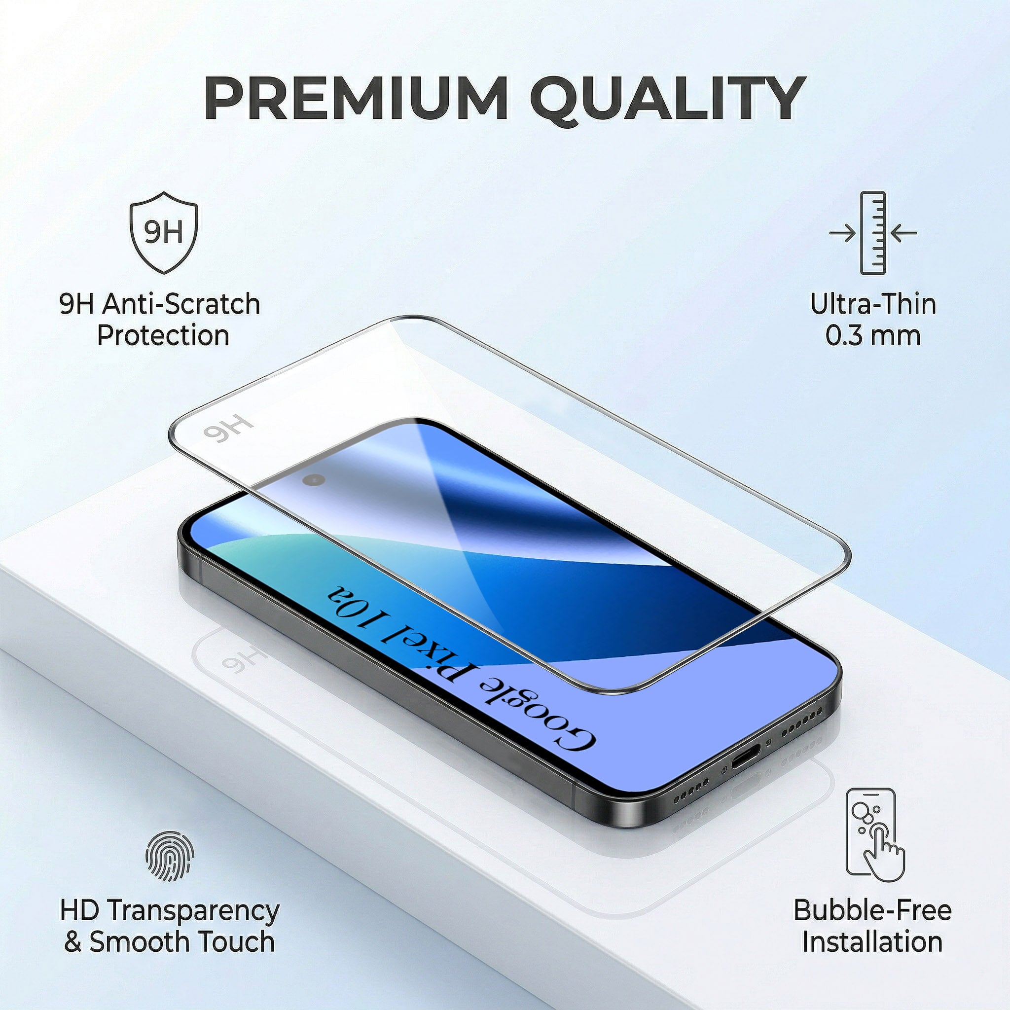 For Google Pixel 10a with Back Cover Combo and 9H Tempered Glass (Liquid Silicone | Camera Protection | Oleophobic Coating Screen Glass)