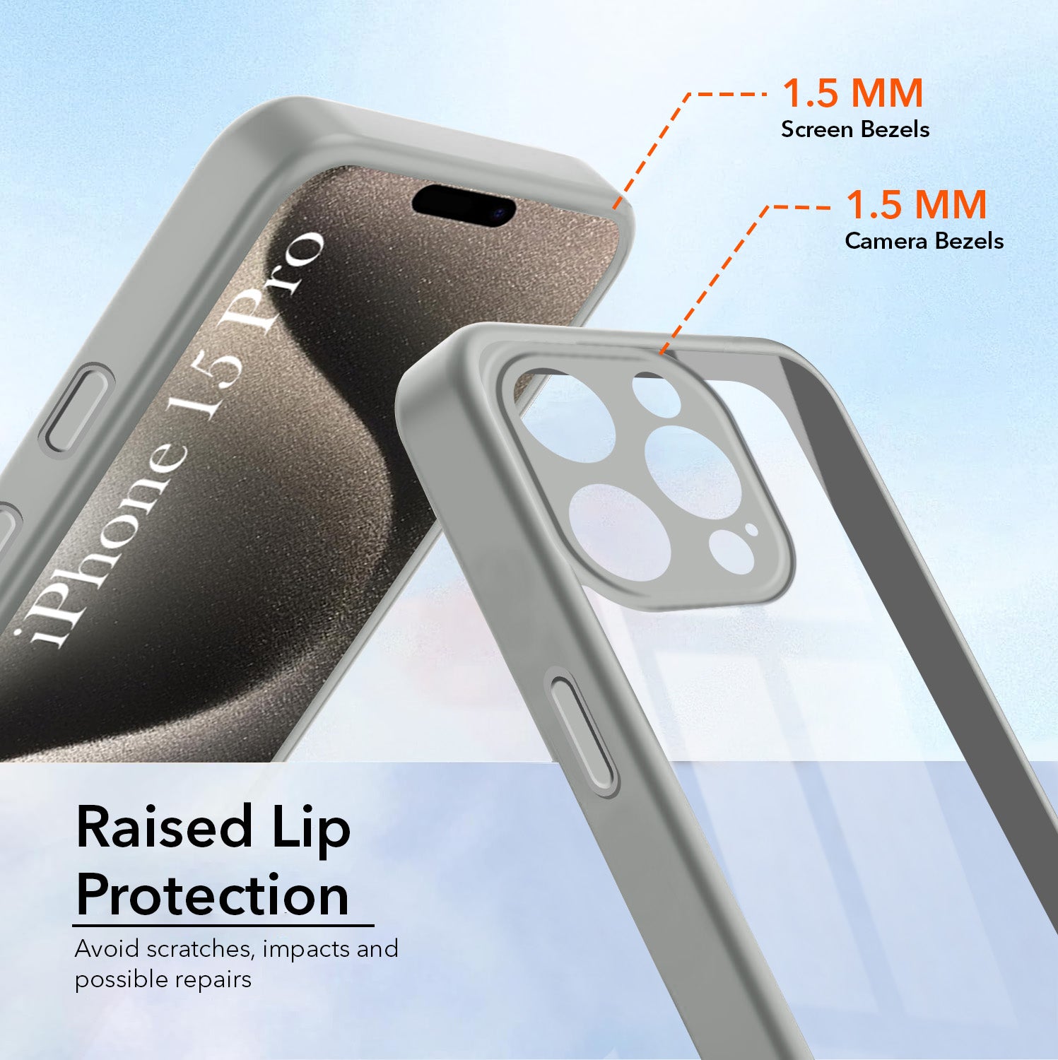 For Apple iPhone 15 Pro Back Cover Case Ultra-Hybrid (Lifetime Anti Yellow | Anti Scratch | Crystal Clear Shockproof)
